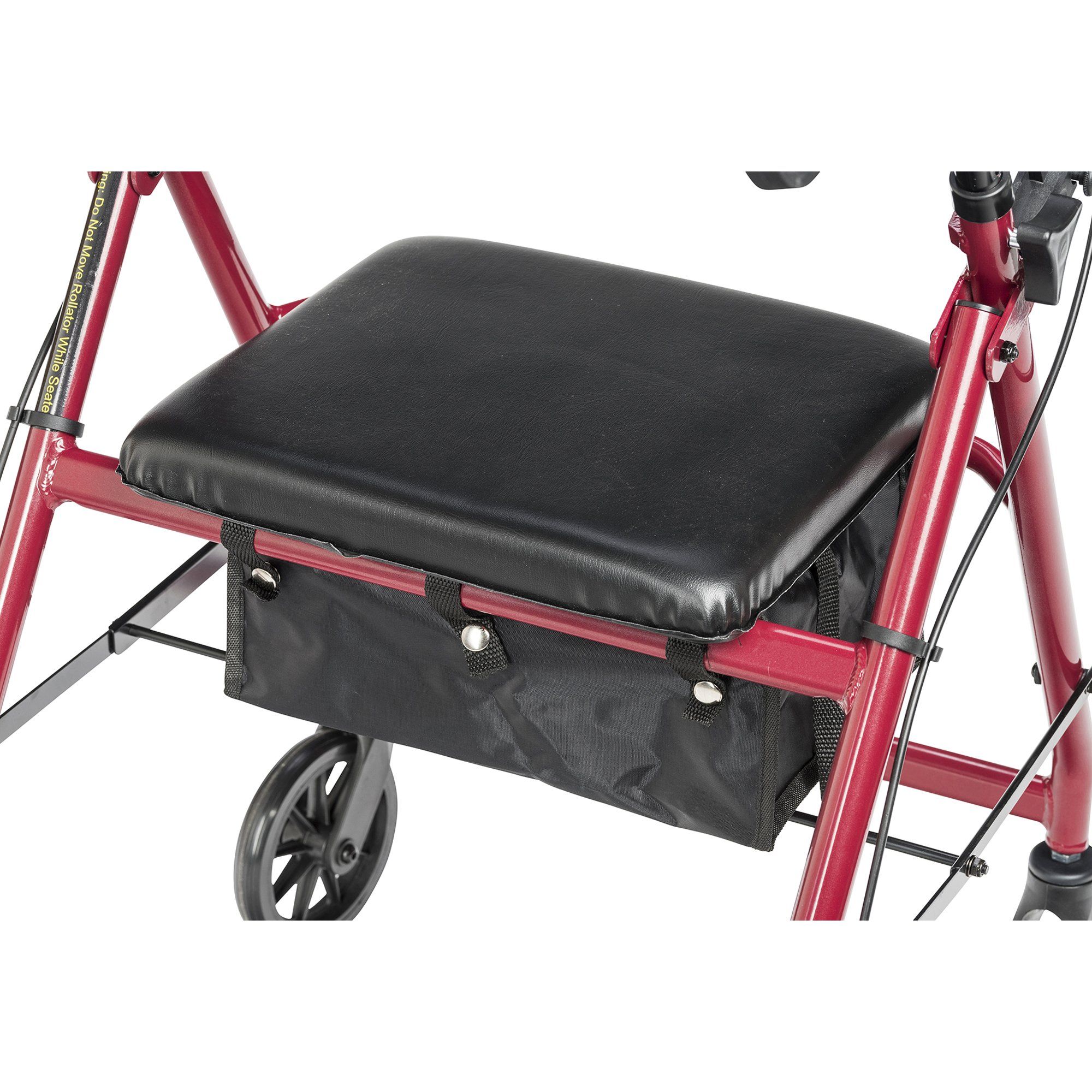 McKesson Rollator Walker with Seat, Red - 300 lbs Capacity