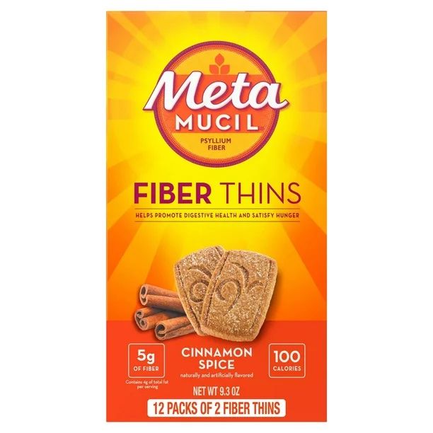 Metamucil Fiber Thins, Cinnamon Spice - 12 packs