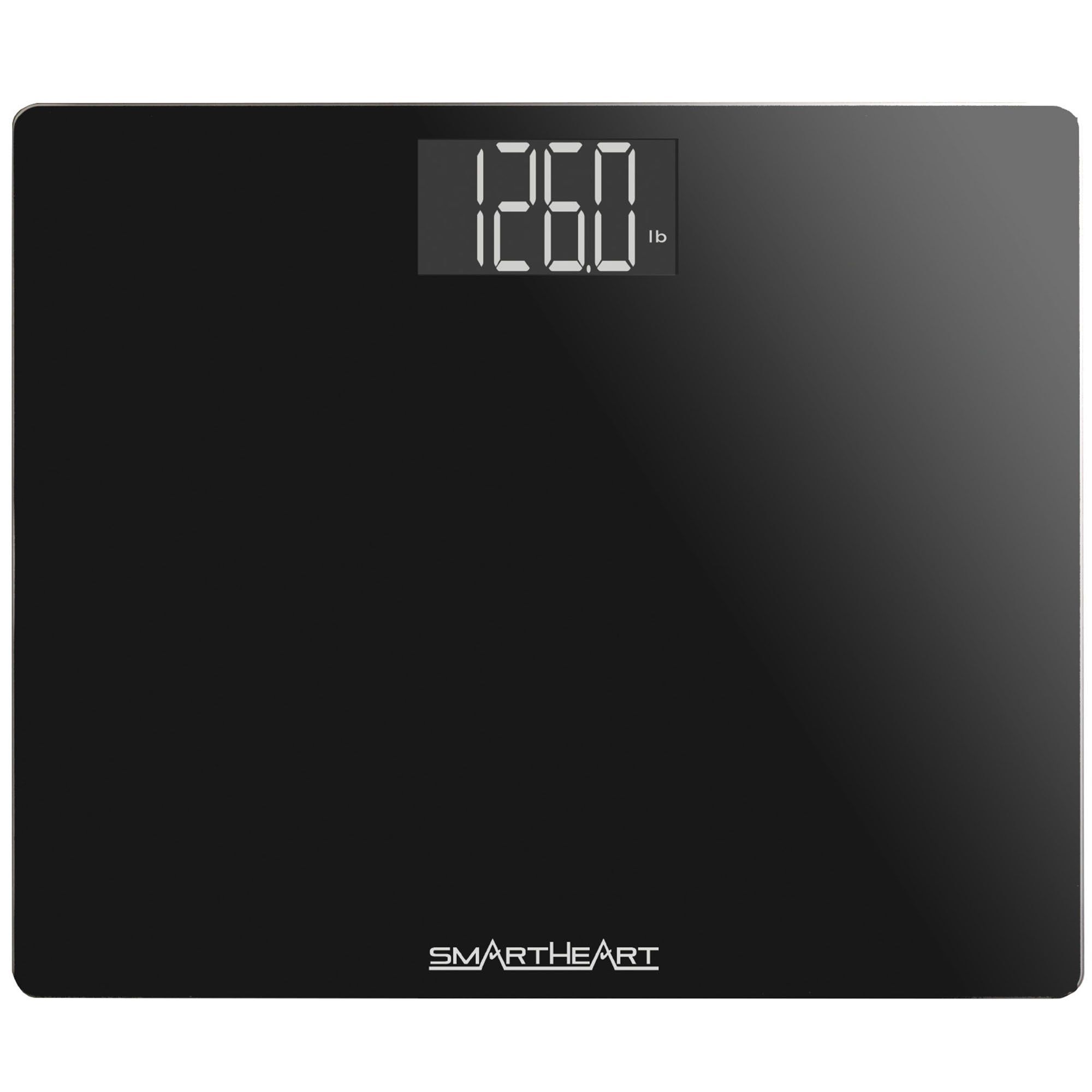 Smartheart Wide Platform Digital Floor Weight Scale -  Black