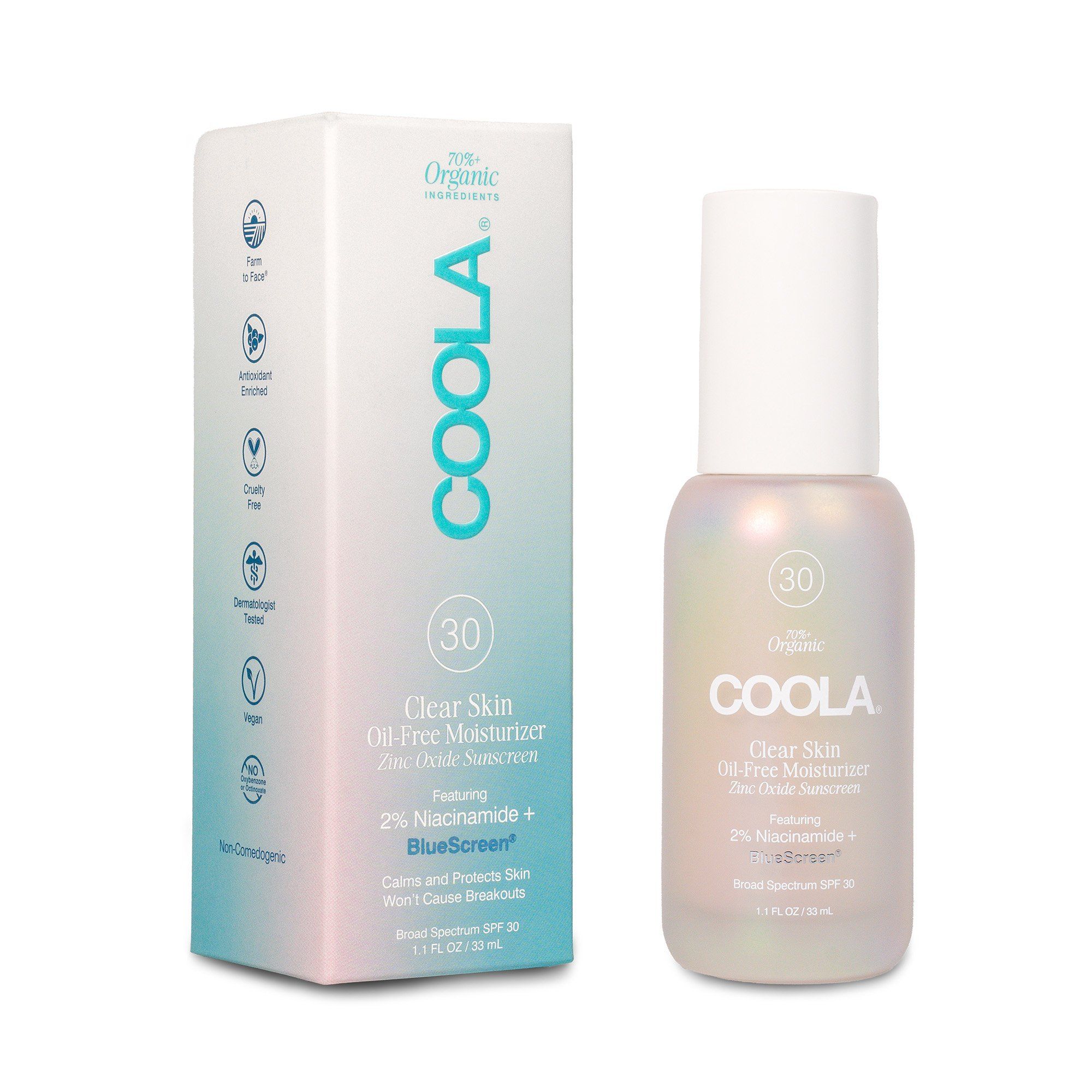 COOLA Clear Skin Oil-Free Moisturizer,  SPF 30 - 1.1 fl oz