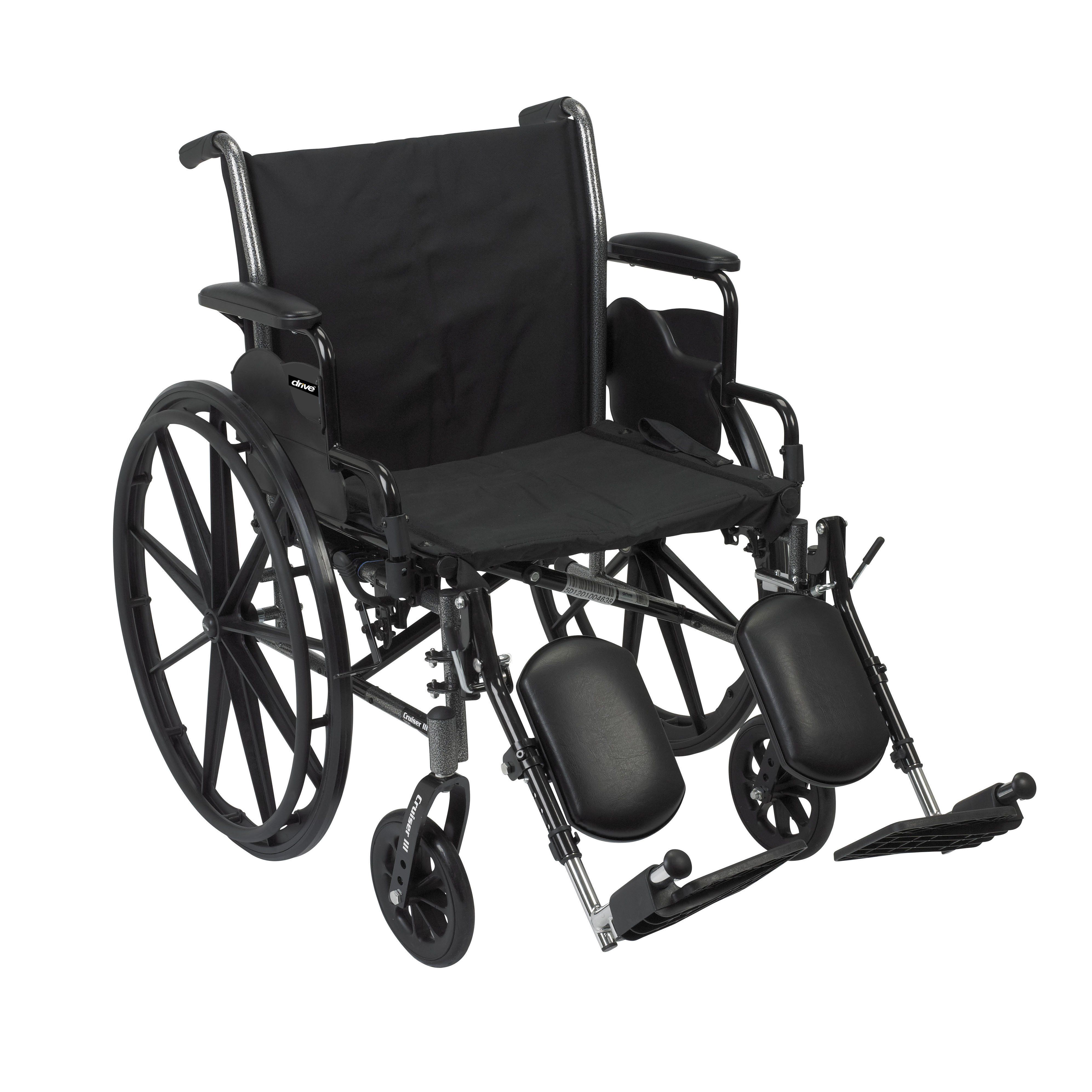 McKesson Lightweight Wheelchair with Flip Back Padded Removable Arm & Swing-Away Elevating Footrest - 300 lbs Capacity