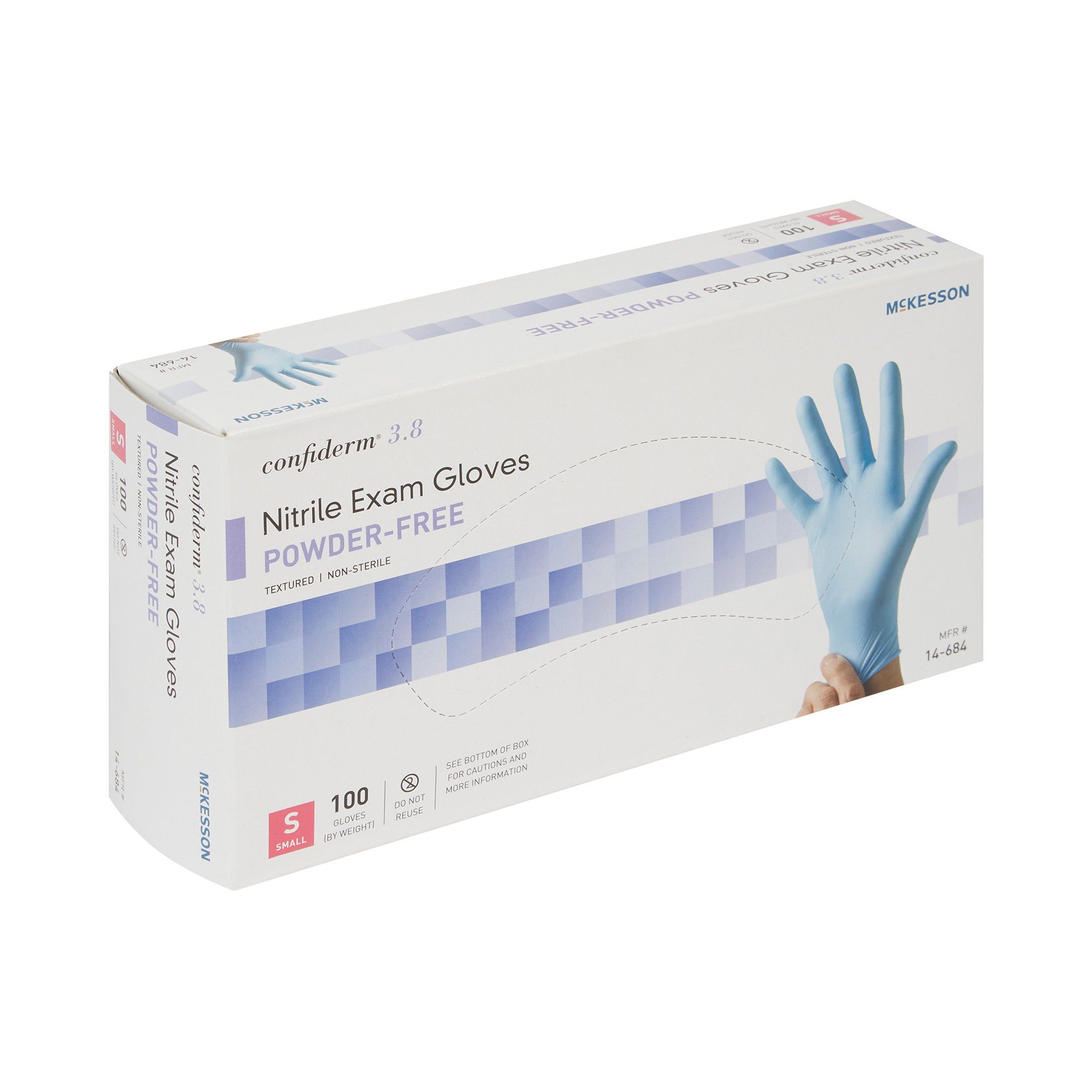 McKesson Confiderm® 3.8 Nitrile Exam Gloves, Small - 100 ct
