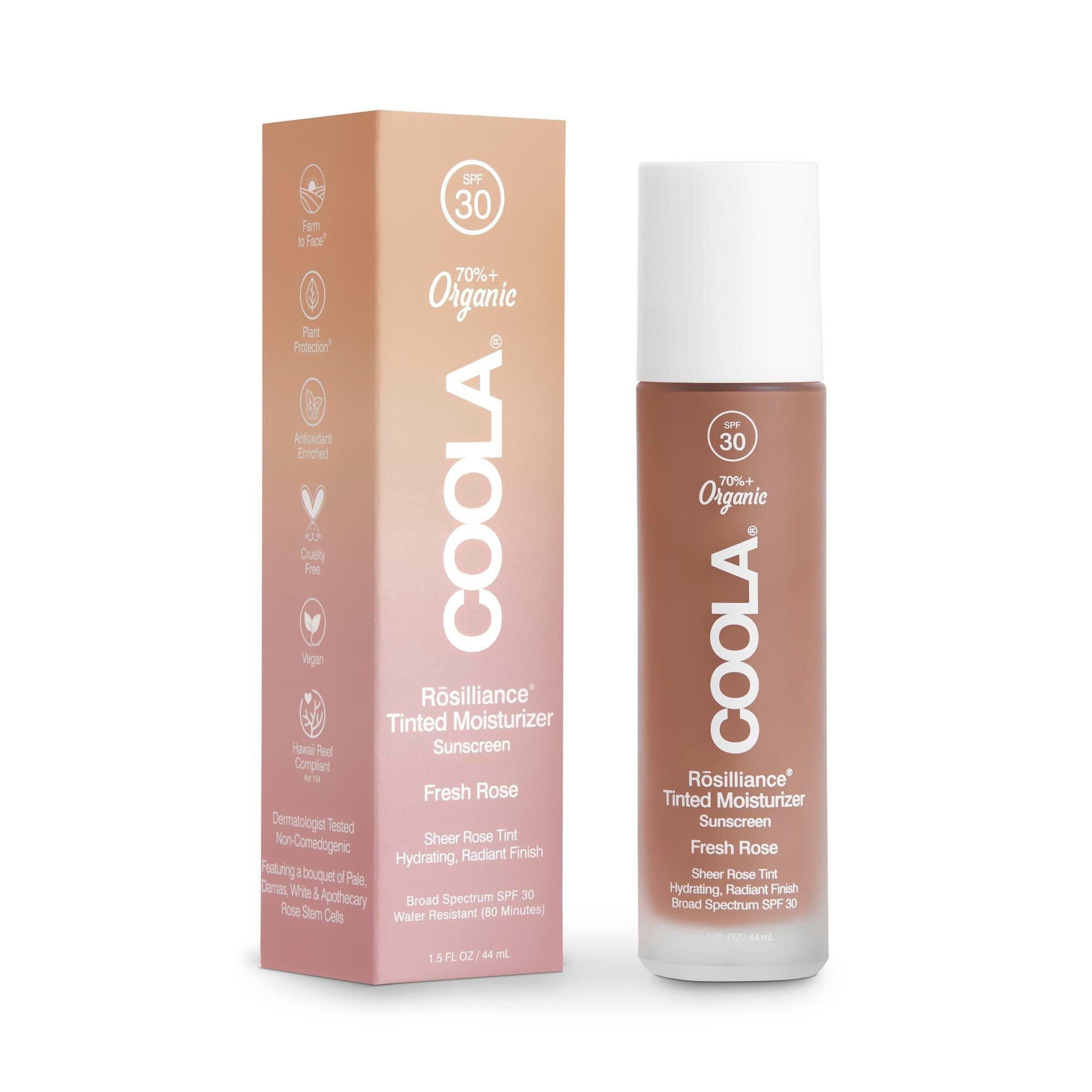 COOLA Rōsilliance® Tinted Facial Moisturizer Organic Sunscreen Cream, Fresh Rose, SPF 30 - 1.5 fl oz