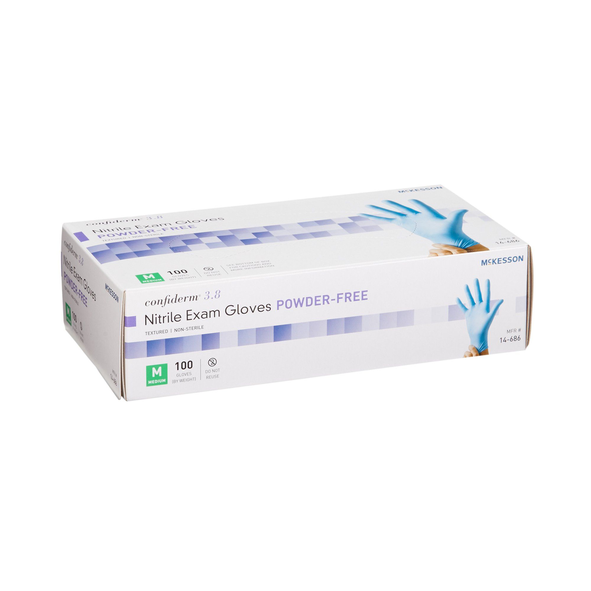 McKesson Confiderm® 3.8 Nitrile Exam Gloves, Medium - 100 ct