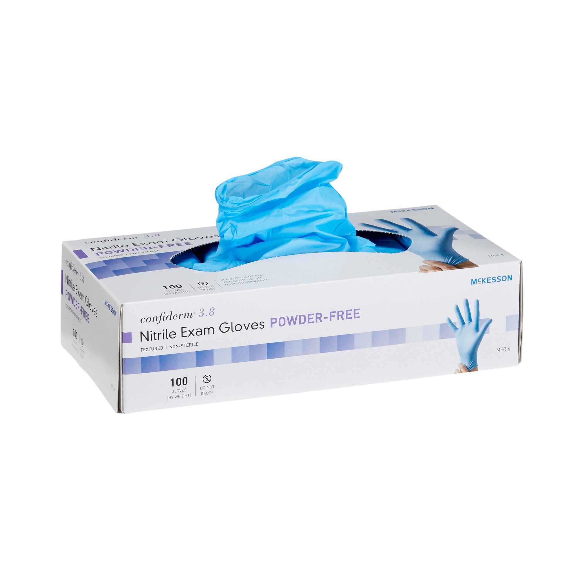 McKesson Confiderm® 3.8 Nitrile Exam Gloves, Large - 100 ct
