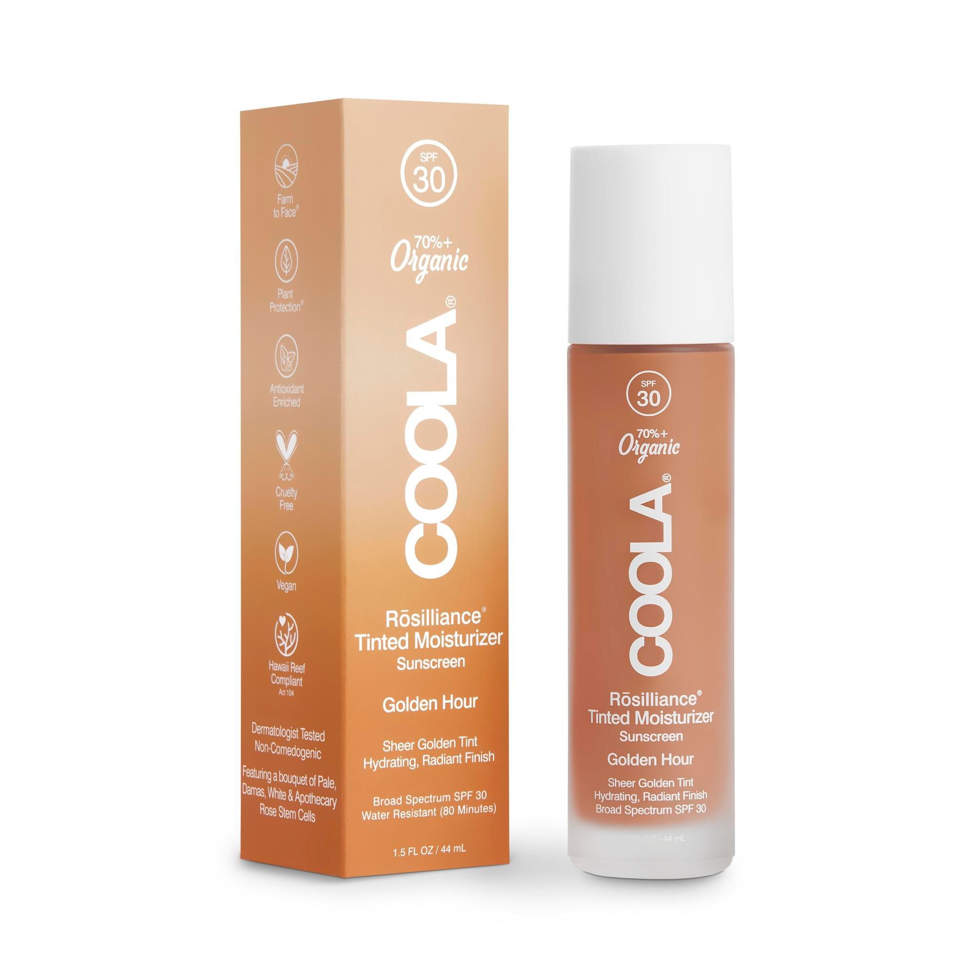 COOLA Rōsilliance® Tinted Facial Moisturizer Organic Sunscreen Cream, Golden Hour, SPF 30 - 1.5 fl oz