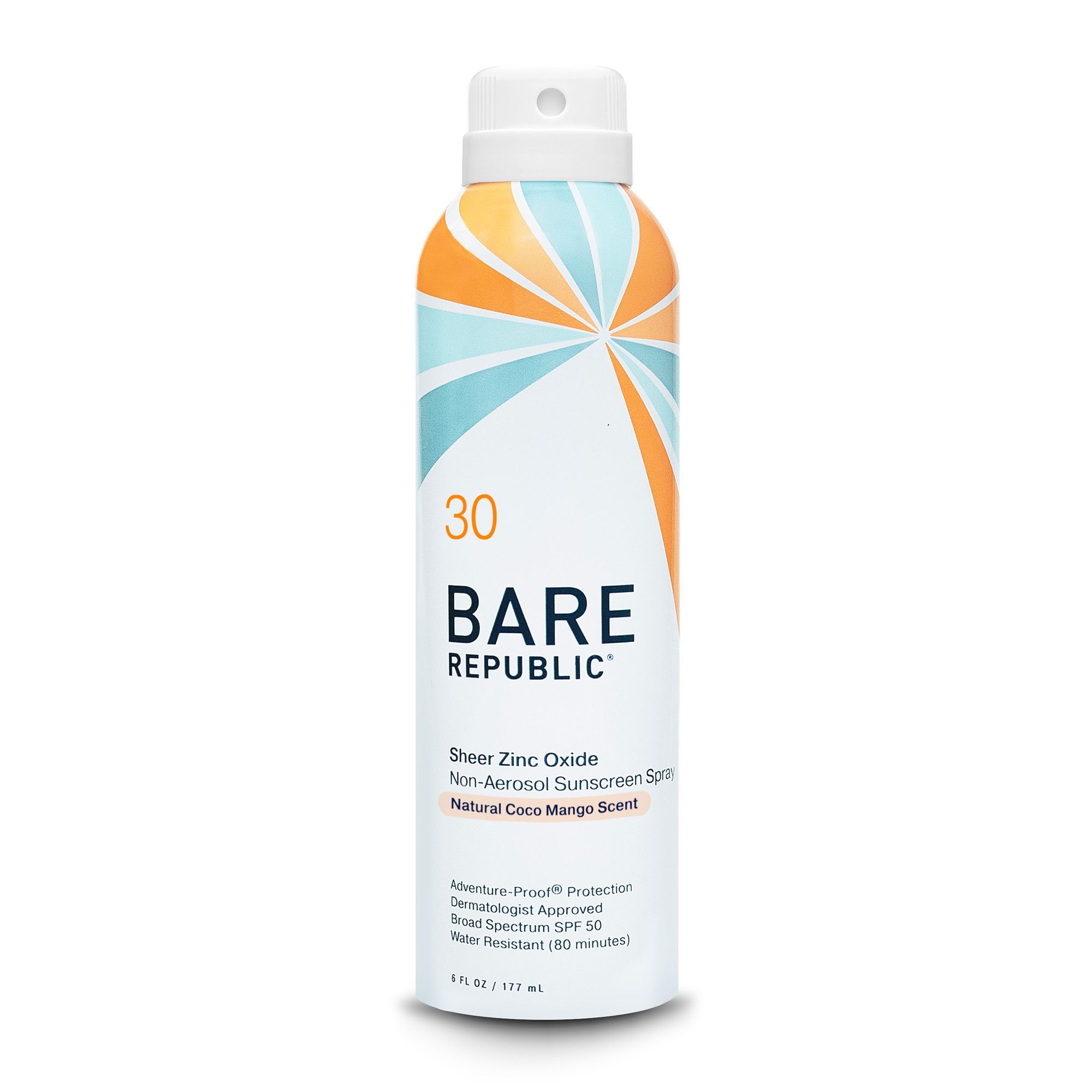 Bare Republic Mineral Non-Aerosol Sunscreen Spray, Coco-Mango, SPF 30 - 6 fl oz