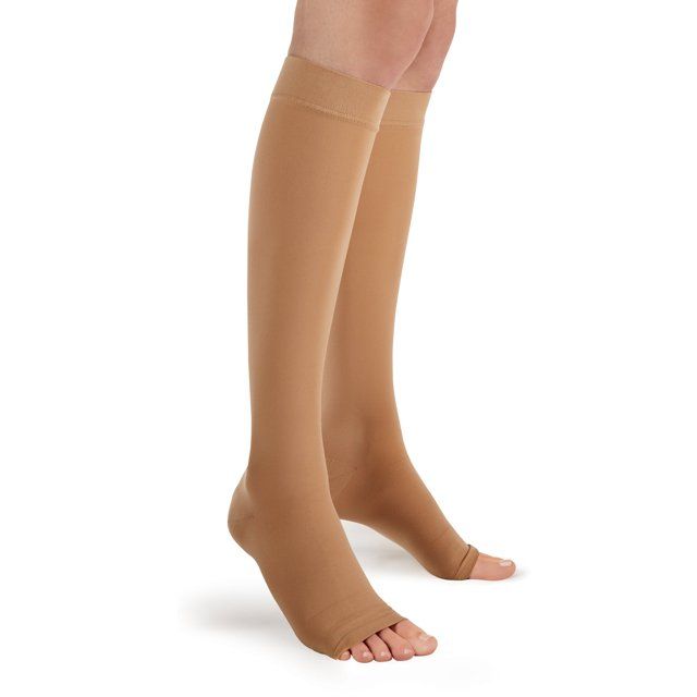 FUTURO Firm Compression Open Toe Unisex Knee Length Stockings, Medium - 1 pair