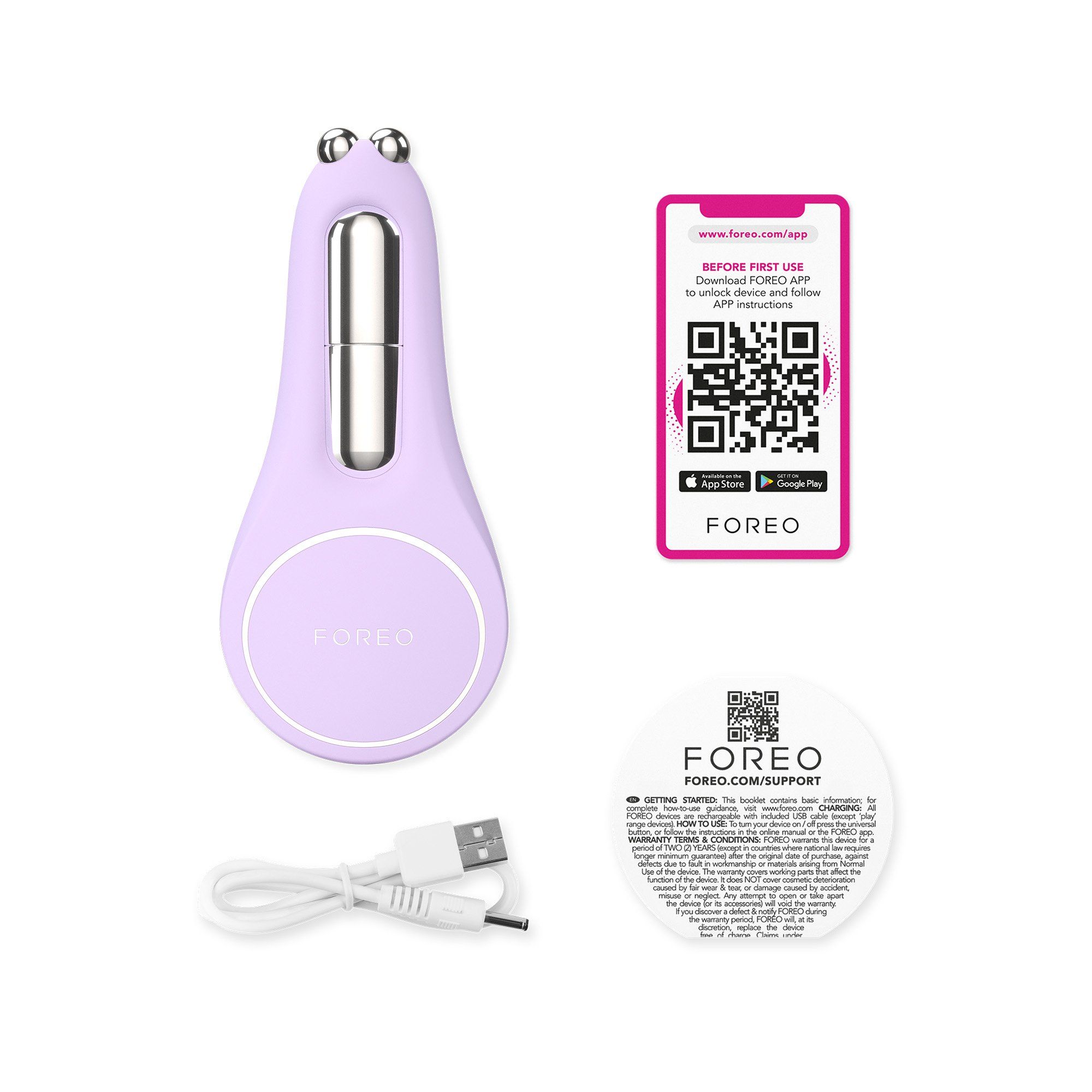 FOREO BEAR™ 2 Eyes & Lips Microcurrent Line Smoothing Device - Lavender