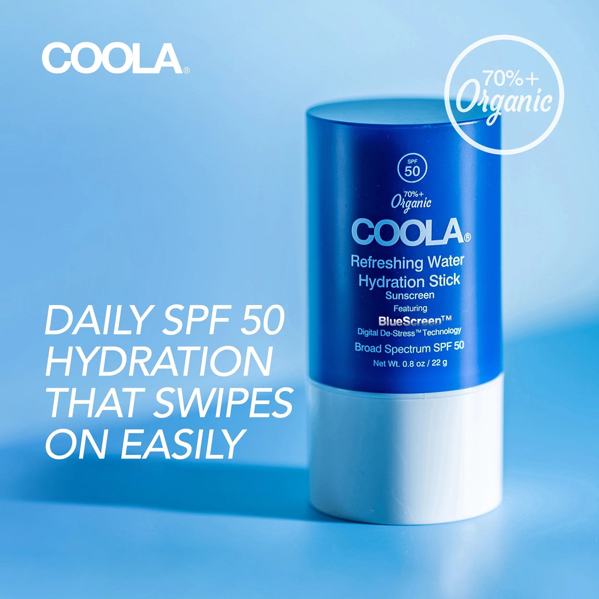 COOLA Refreshing Water Hydration Stick Organic Face Sunscreen, SPF 50 - 0.8 oz