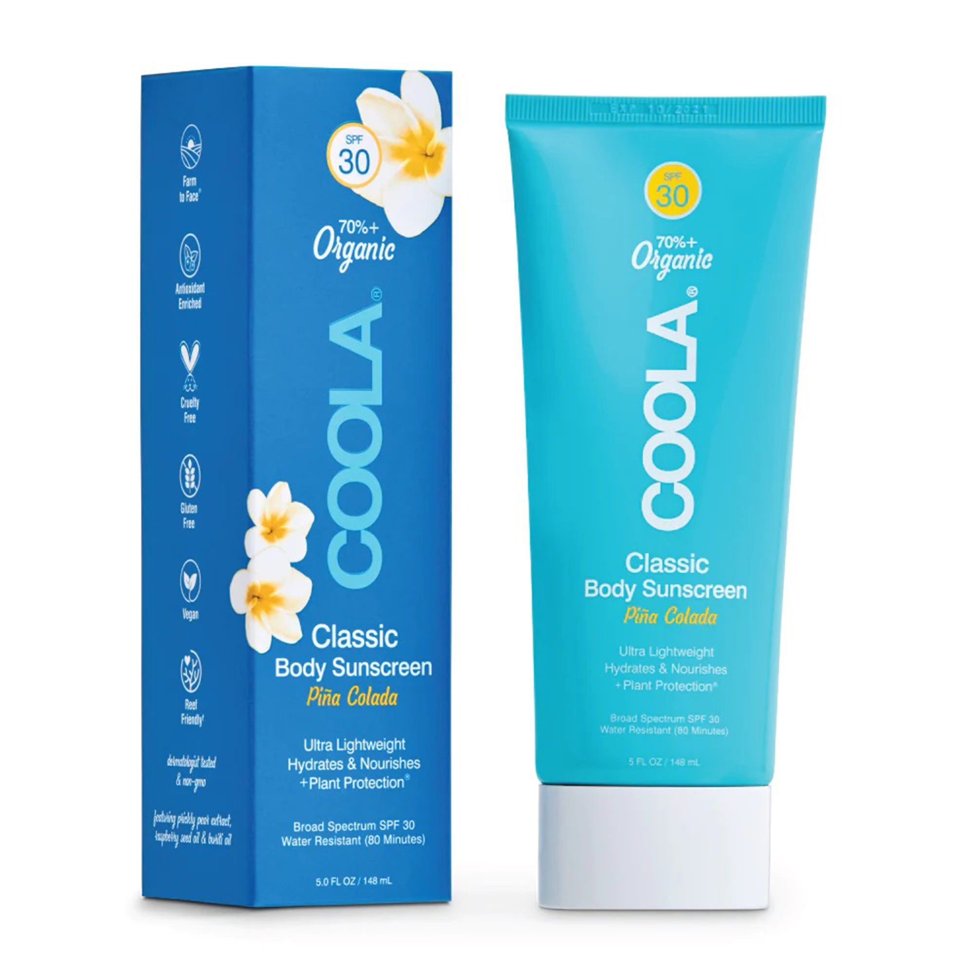 COOLA Classic Body Organic Sunscreen Lotion, Piña Colada, SPF 30 - 5 fl oz