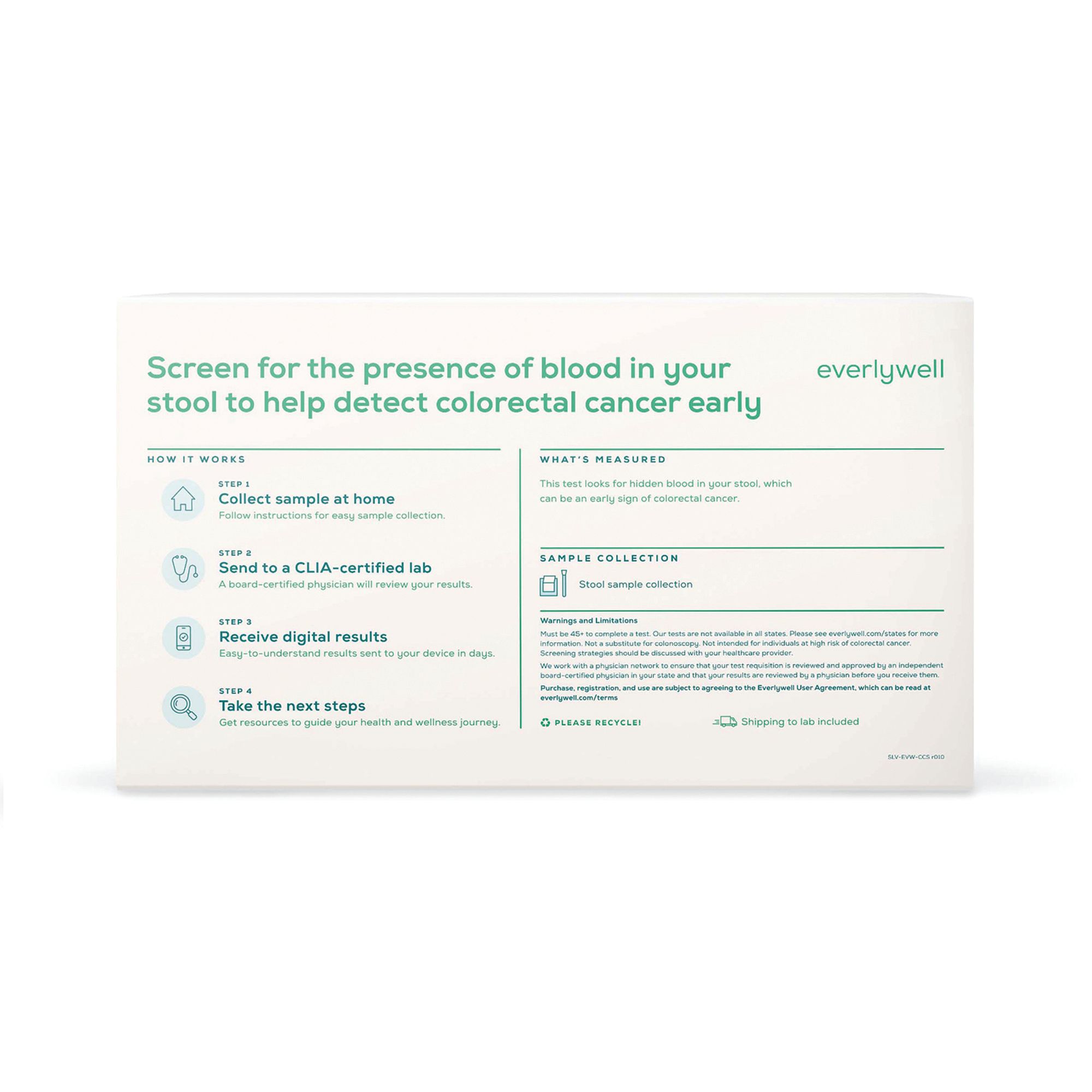 Everlywell FIT Colon Cancer Screening Test - 1 Test Kit