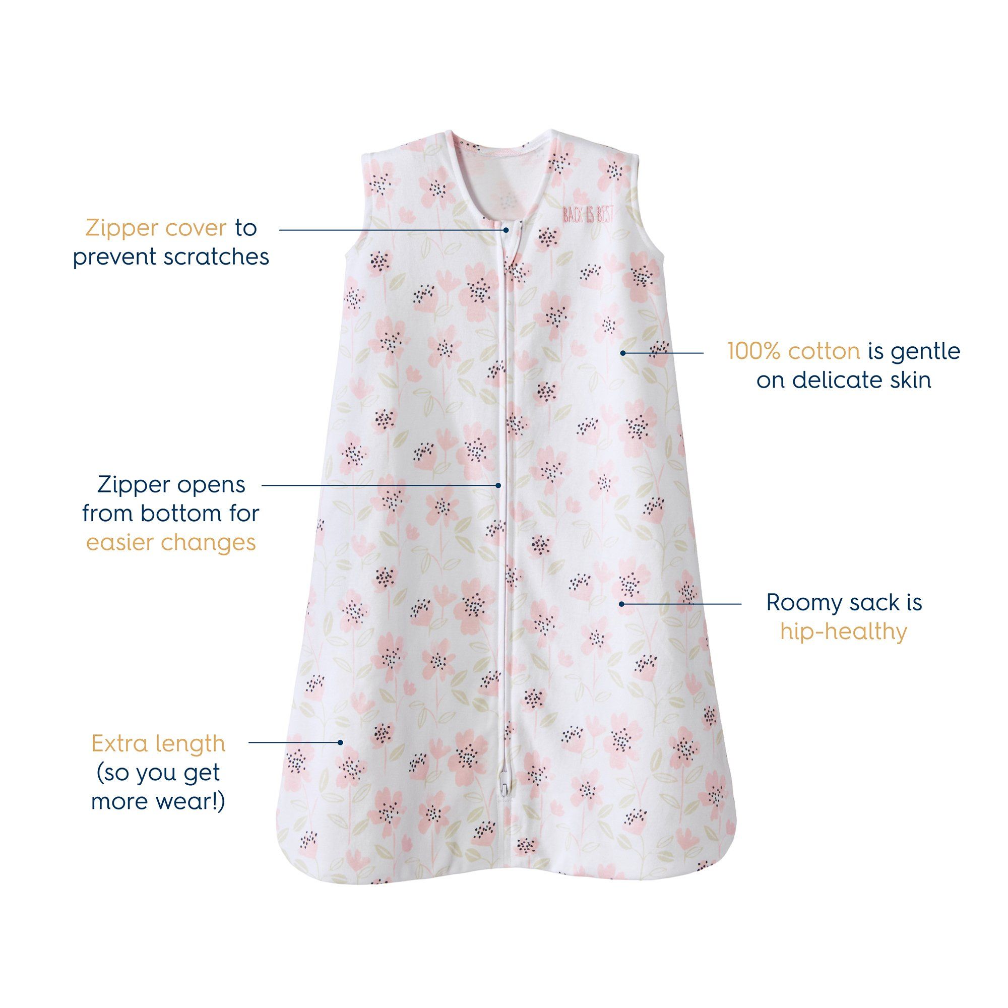 HALO Wearable Blanket, Blush Wildflower, Large (12 to 18 Months) - 1 ct