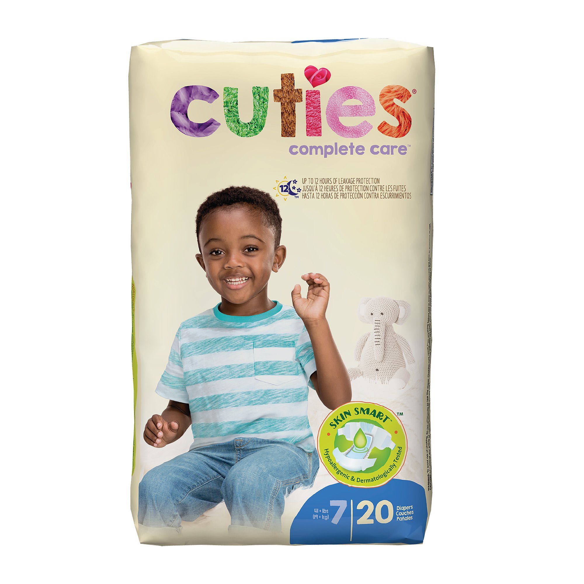 Cuties Complete Care Baby Diapers,  Size 7 - 20 ct