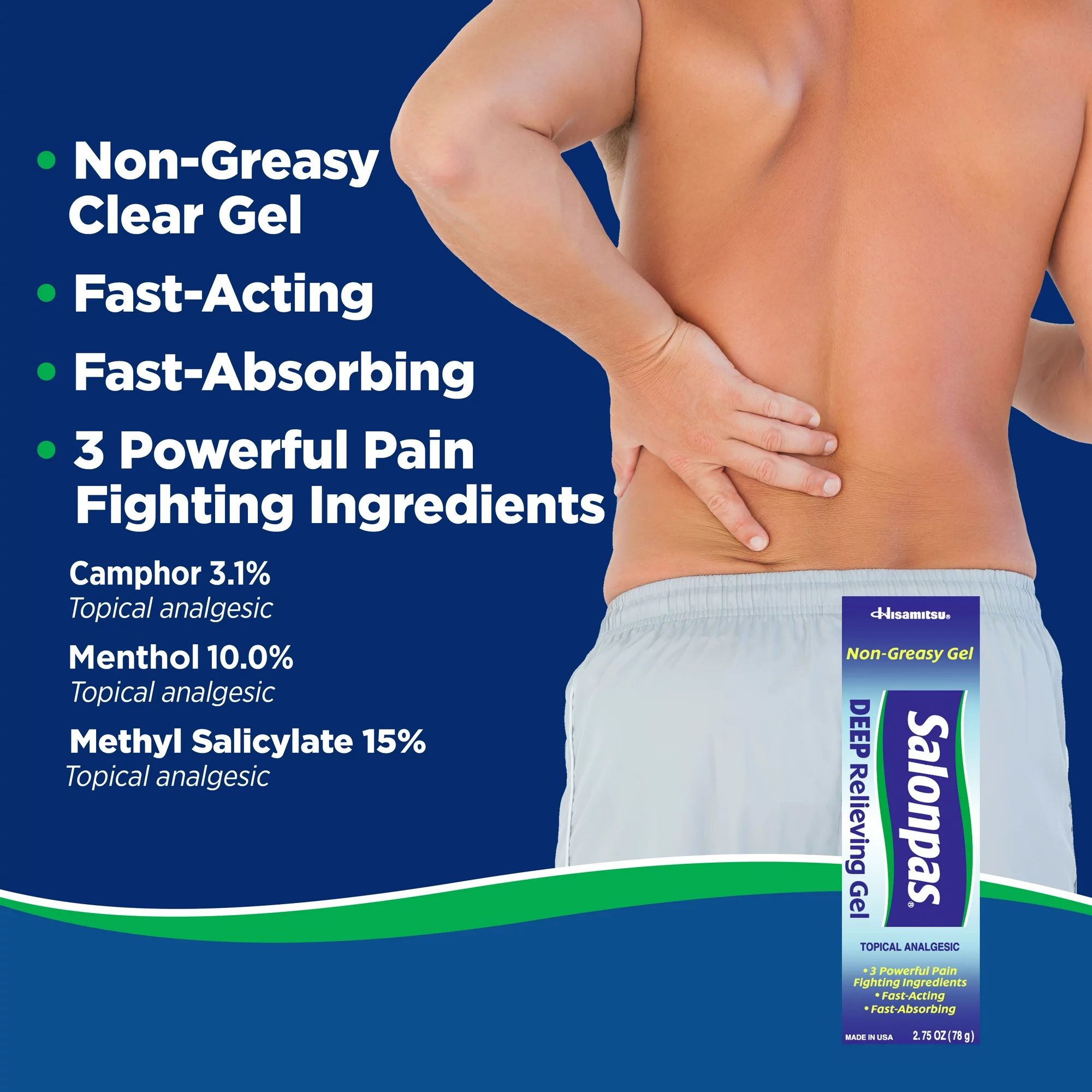 Salonpas Deep Relieving Topical Analgesic Gel - 2.75 oz