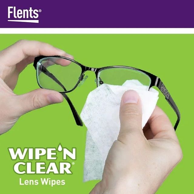 Flents Wipe 'N Clear Lens Cleaning Wipes, Anti-Streak & Fast Drying, 5"x 6" - 100 ct