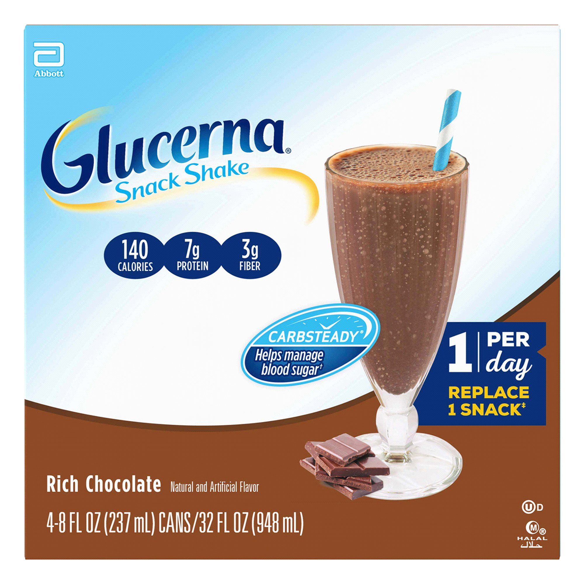 Glucerna Diabetic Protein Shake, Rich Chocolate, 8 fl oz - 6 ct
