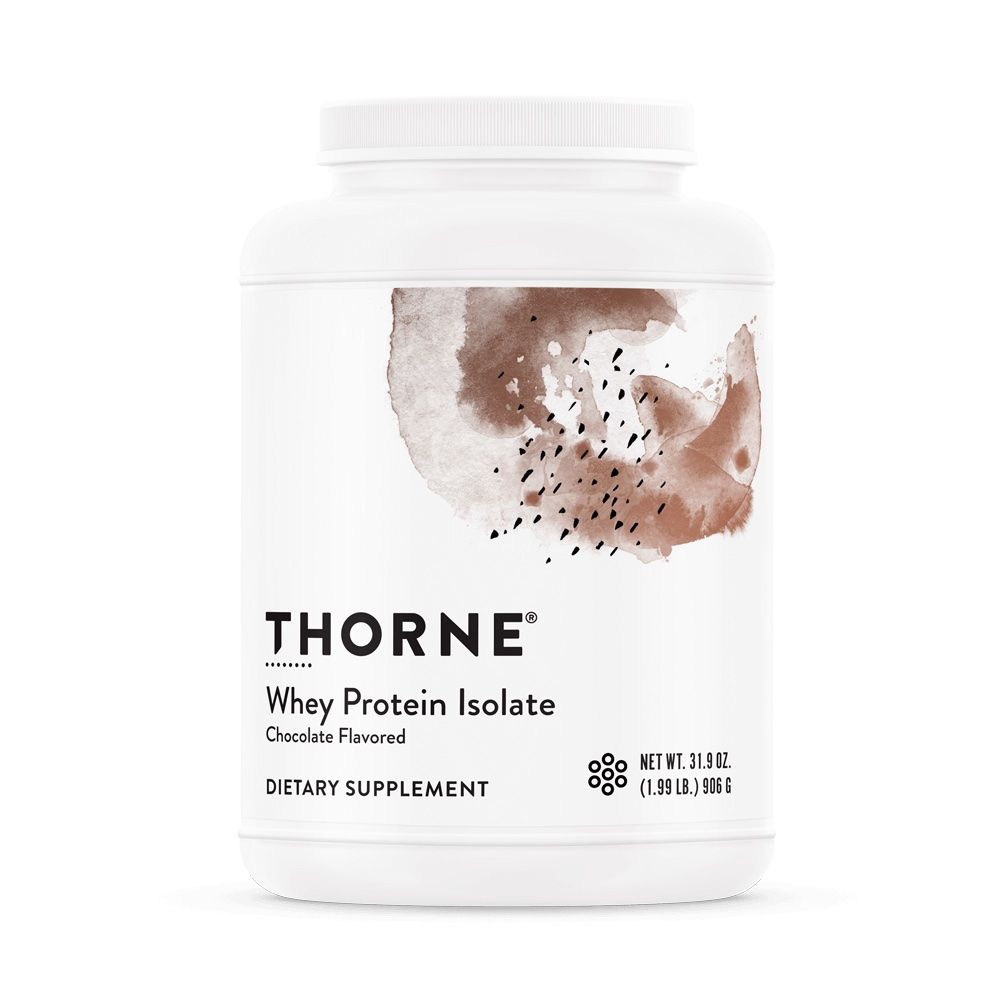 Thorne Whey Protein Isolate, Chocolate - 31.9 oz