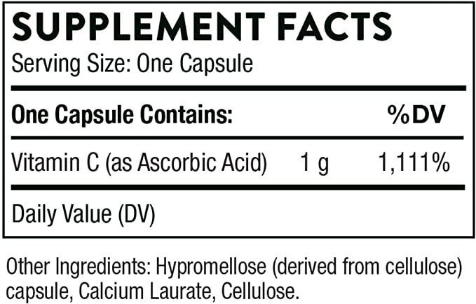 Thorne Ascorbic Acid (Vitamin C) - 60 ct