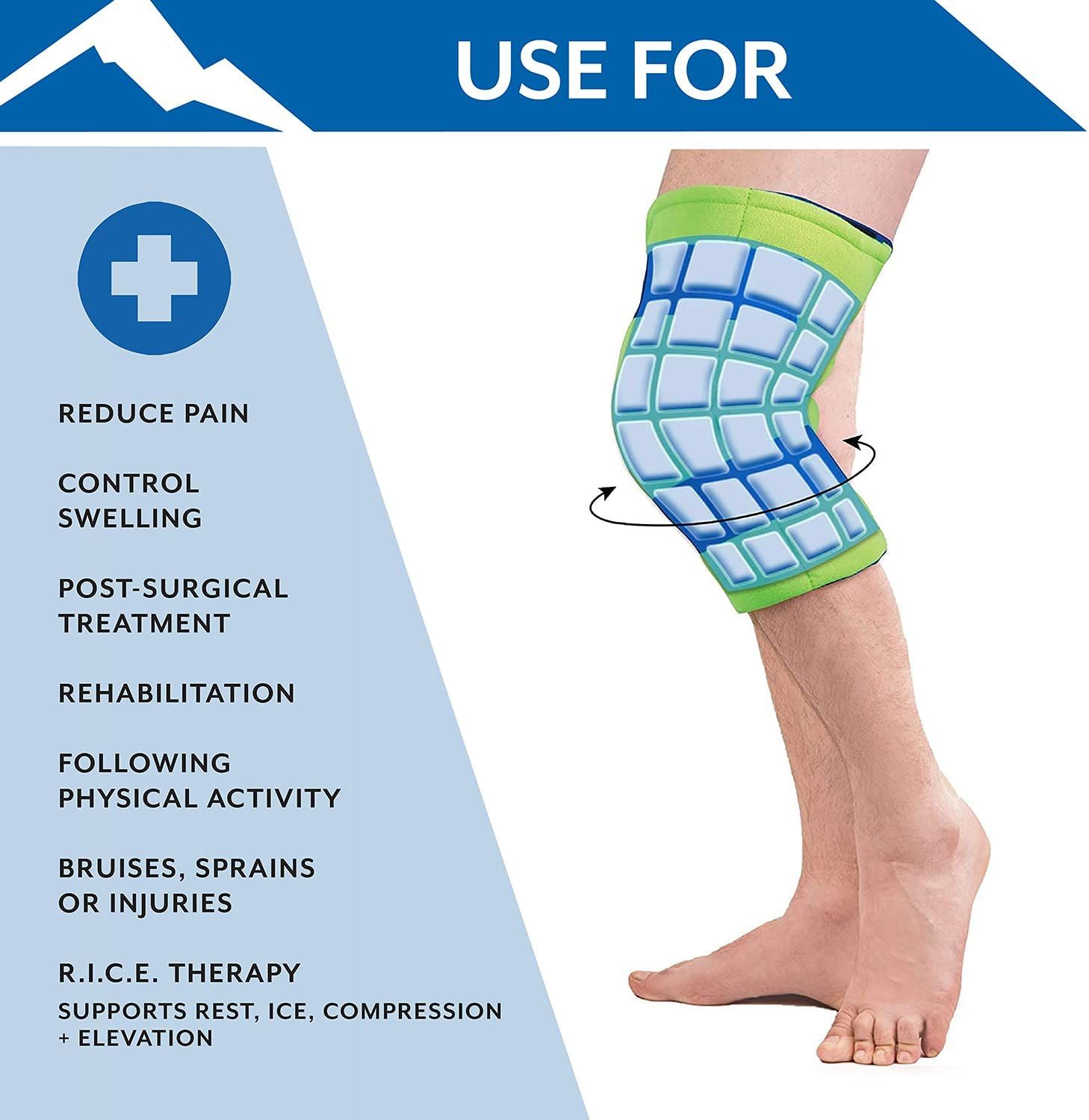 Polar Ice Standard Knee Wrap, Cold Therapy Ice Pack - Universal