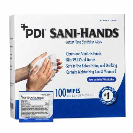 DISCDISCSani-Hands® Hand Sanitizing Wipes 100 Individual Packets