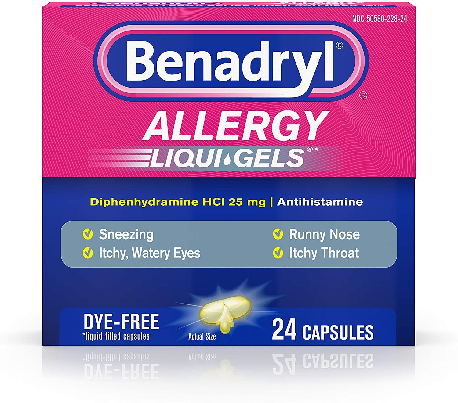 Benadryl Liqui-Gels Antihistamine Allergy Medicine - 24 ct