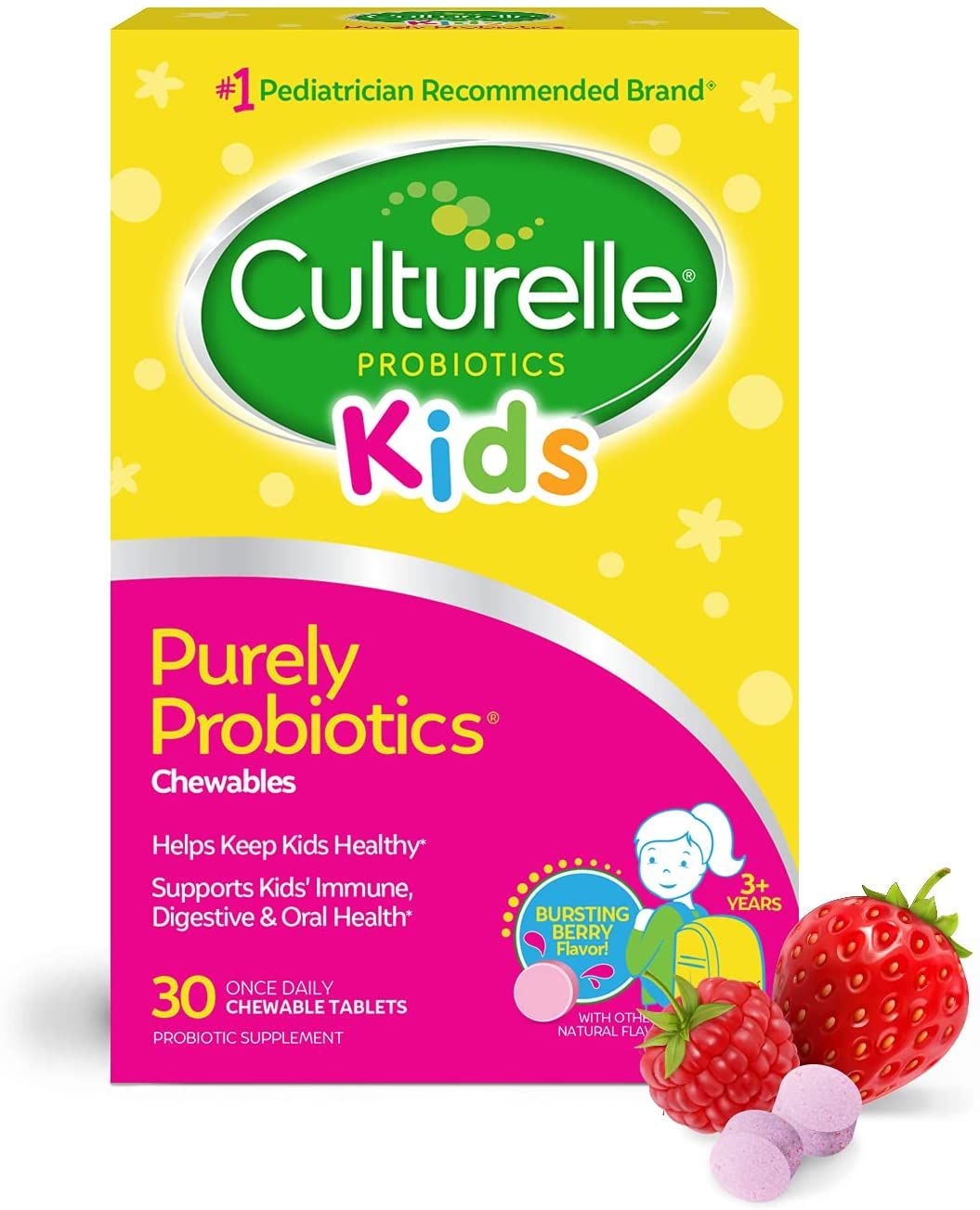 Culturelle Kids Chewable Daily Probiotic Chewables, Berry - 30 ct
