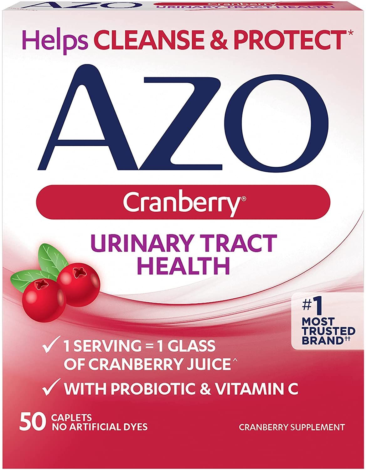 AZO Cranberry for Urinary Tract Health, Cleanse + Protect - 50 ct
