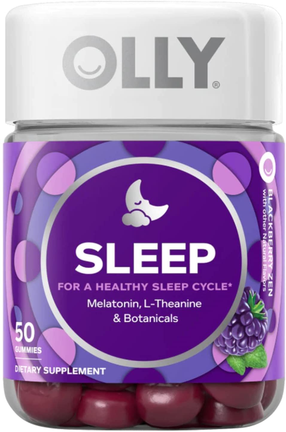 OLLY Sleep Blackberry Zen Gummy Supplements - 50 ct