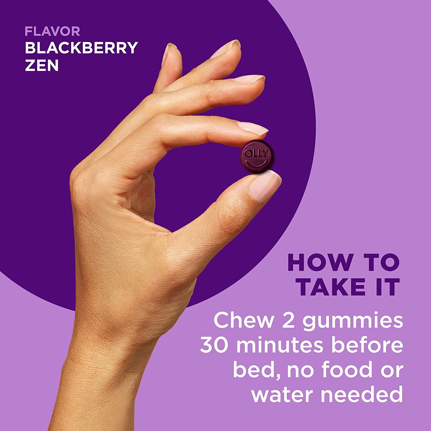OLLY Sleep Blackberry Zen Gummy Supplements - 50 ct