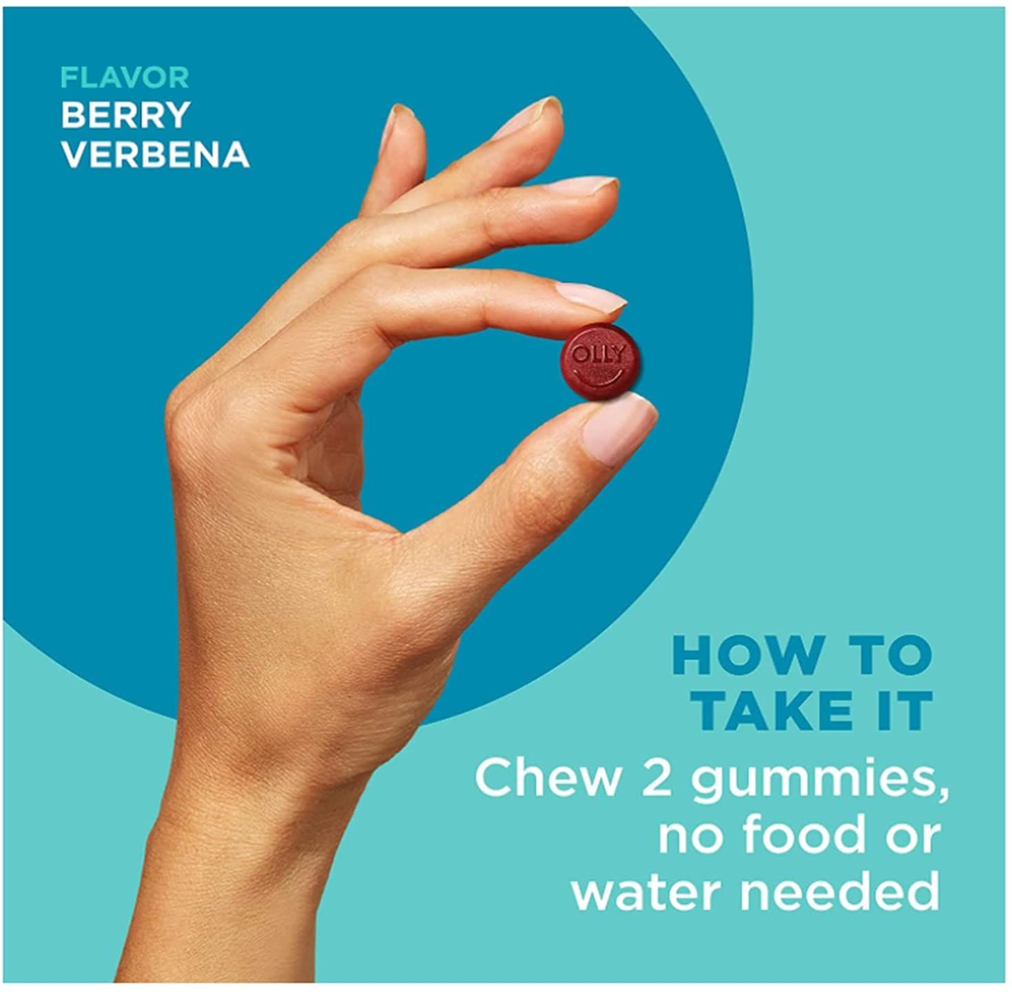 OLLY Goodbye Stress Supplement Gummies, Berry Verbena - 42 ct