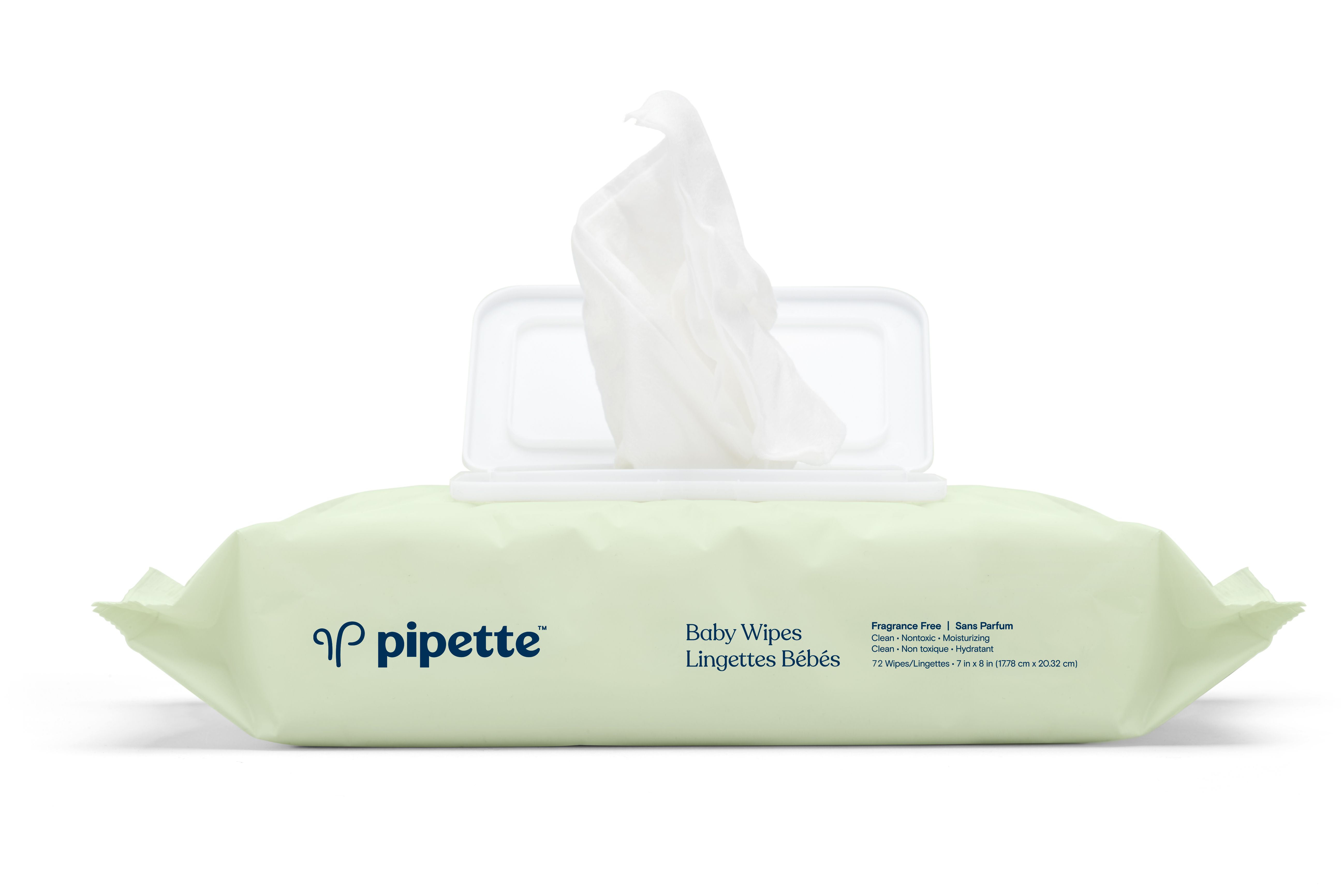 Pipette Baby Wipes, Fragrance Free, 1 Pack - 72 ct