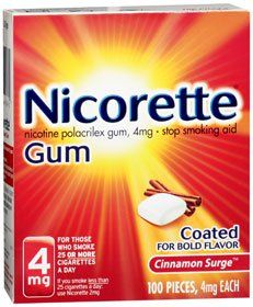 Nicorette Nicotine Gum Stop Smoking Aid, 4 Mg, Cinnamon Surge - 100 ct