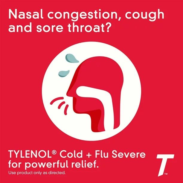 Tylenol Adult Cold & Flu Severe Acetaminophen Caplets - 24 ct
