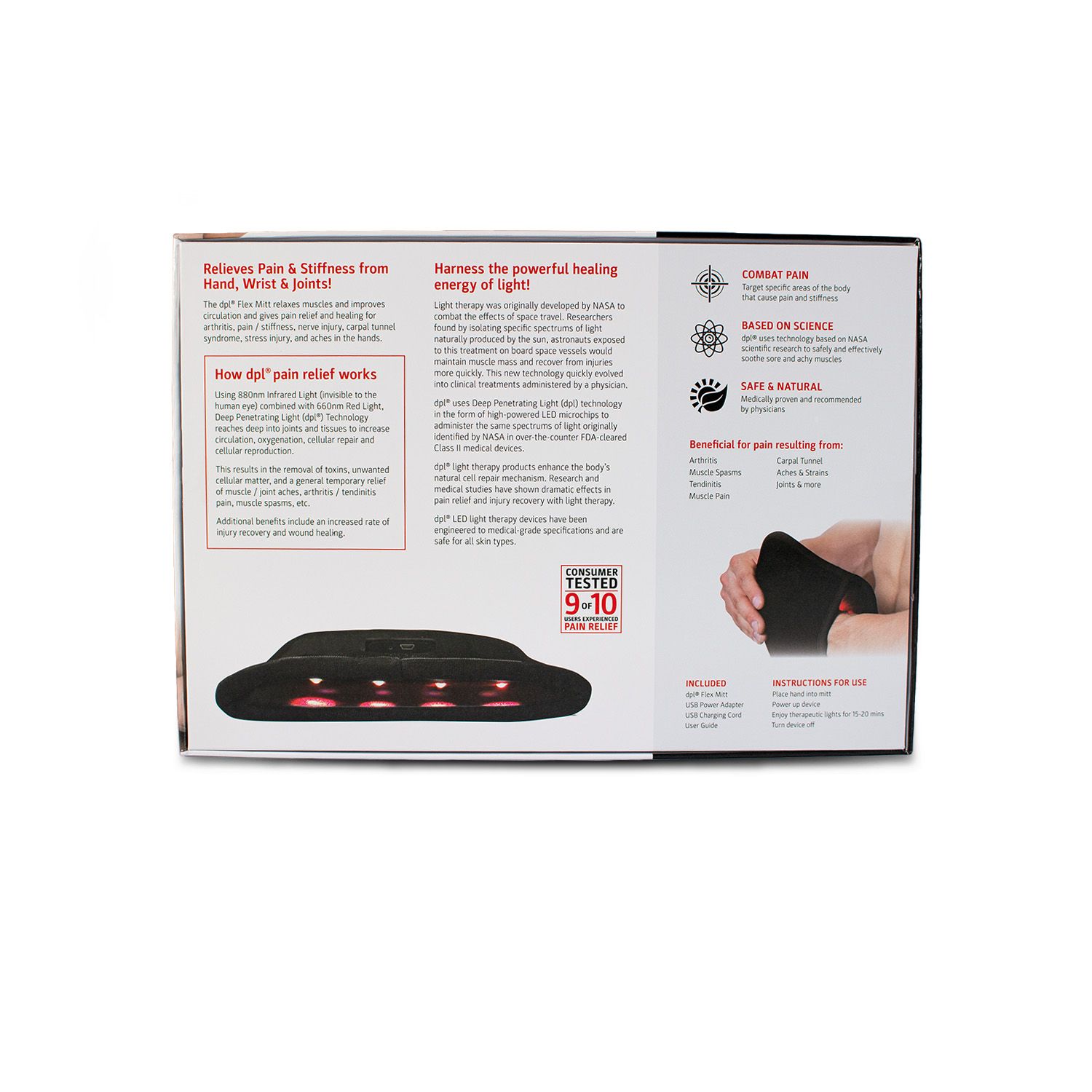 dpl® Flex Mitt – LED Light Therapy for Hand Pain Relief