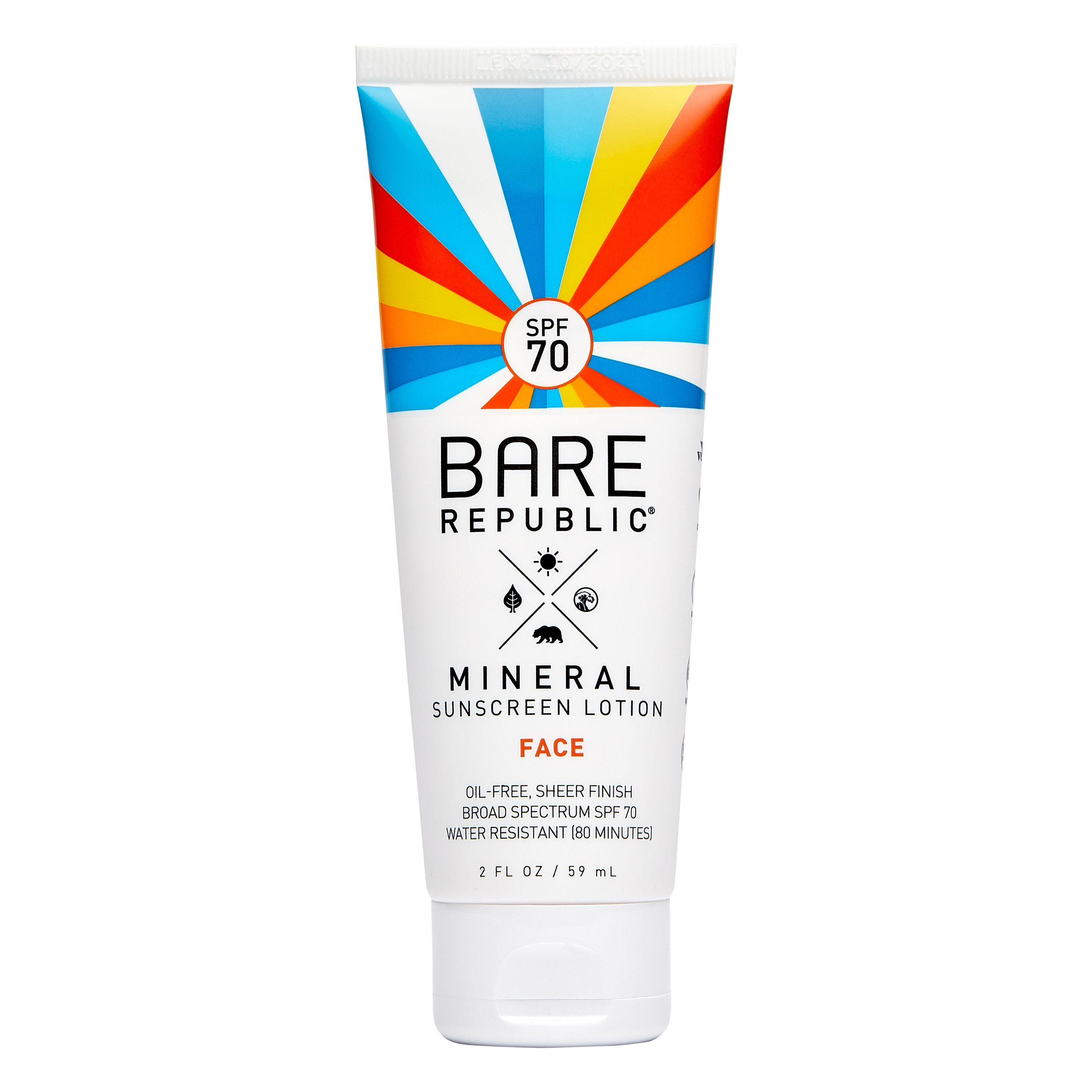 Bare Republic Mineral Face Sunscreen Lotion, SPF 70 - 2 fl oz