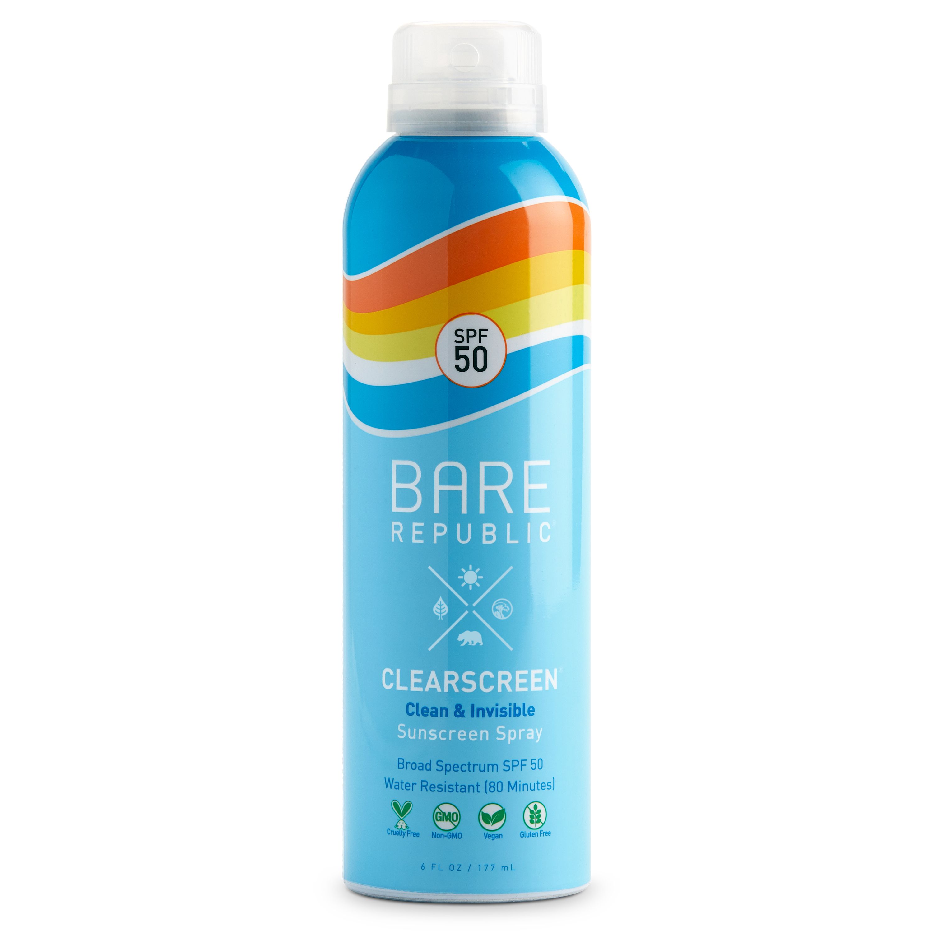 Bare Republic Clearscreen Sunscreen Body Spray, SPF 50 - 6 fl oz
