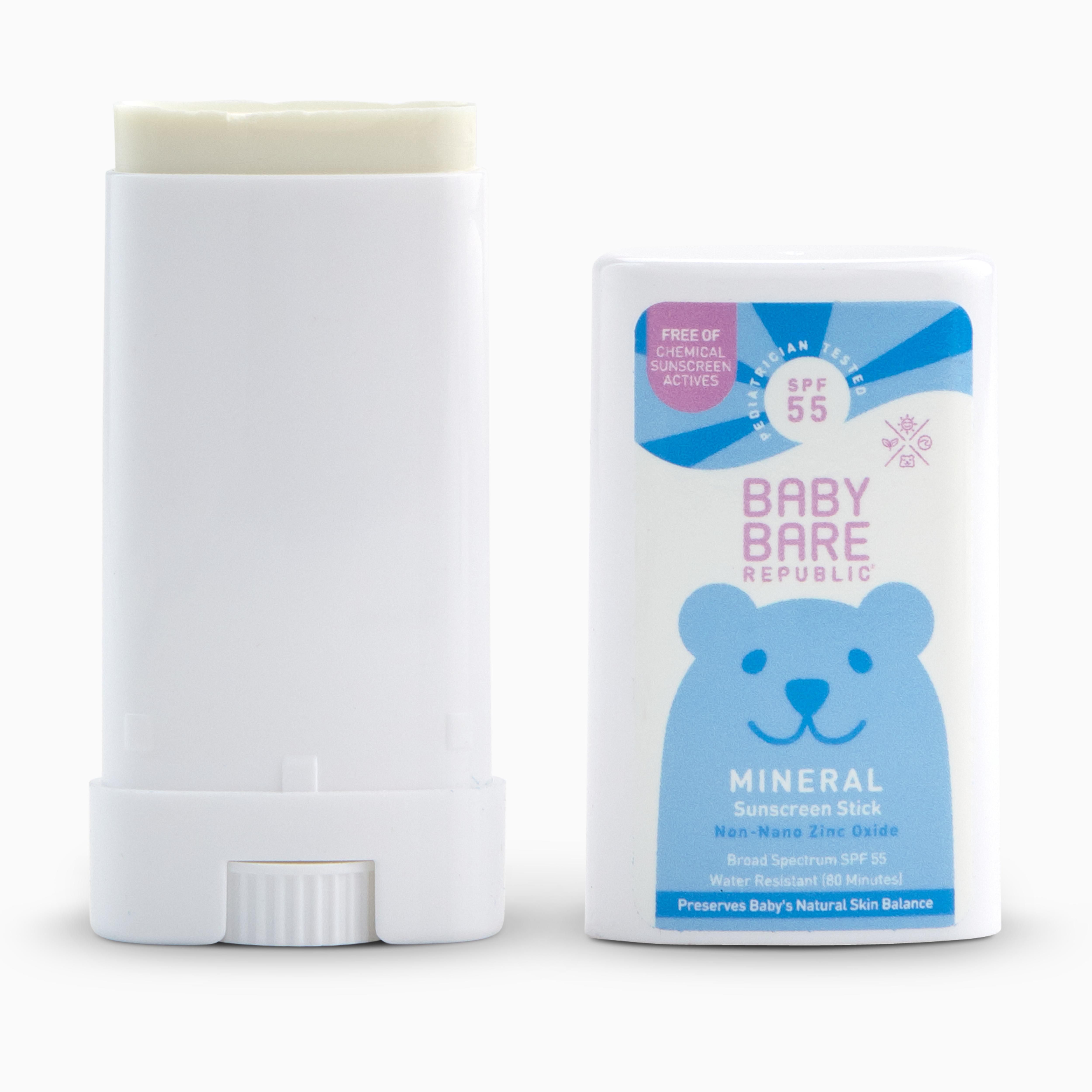 Bare Republic Mineral Baby Sunscreen Face & Body Stick, Unscented, SPF 50 - 0.5 oz
