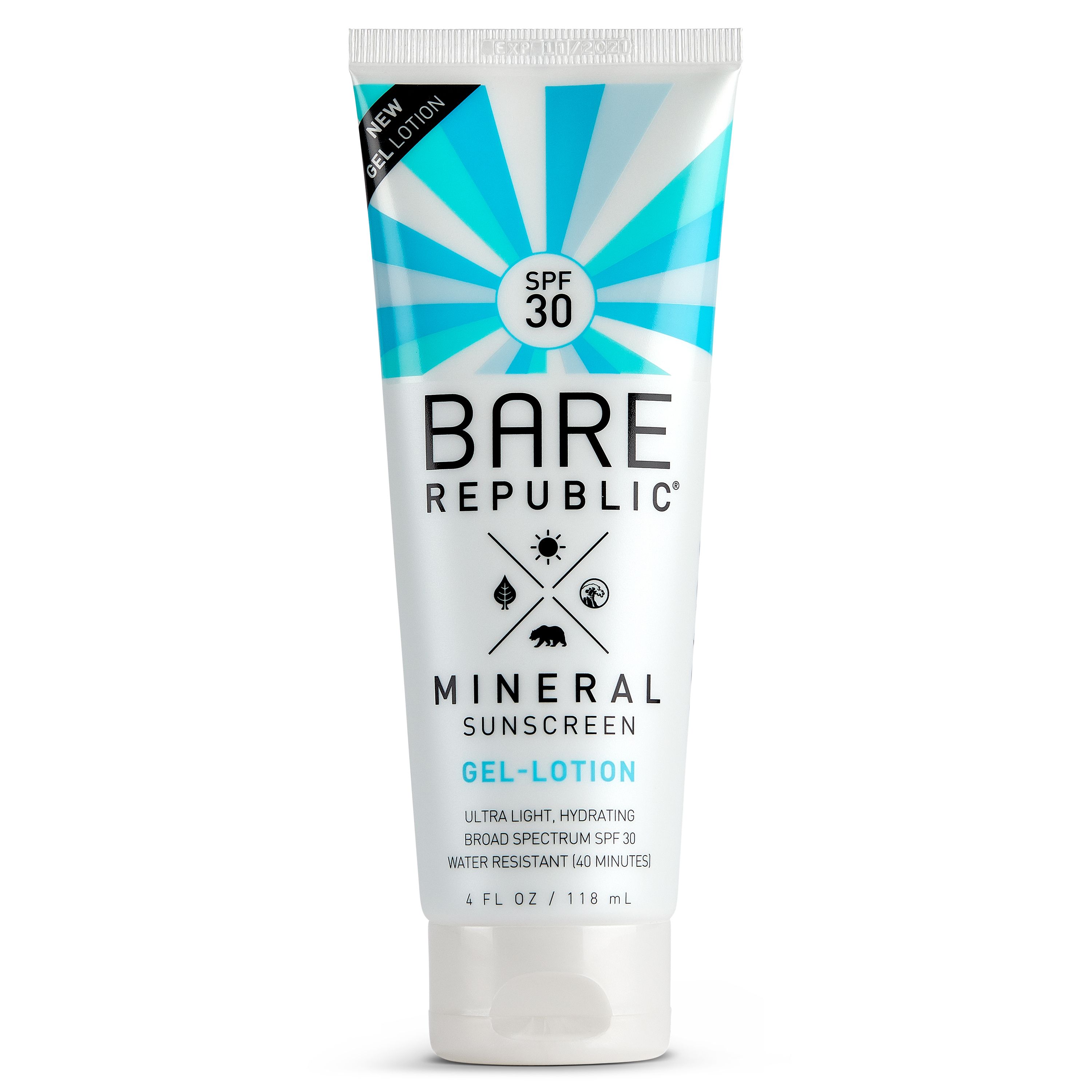 Bare Republic Mineral Sunscreen Gel Body Lotion, SPF 30 - 4 fl oz