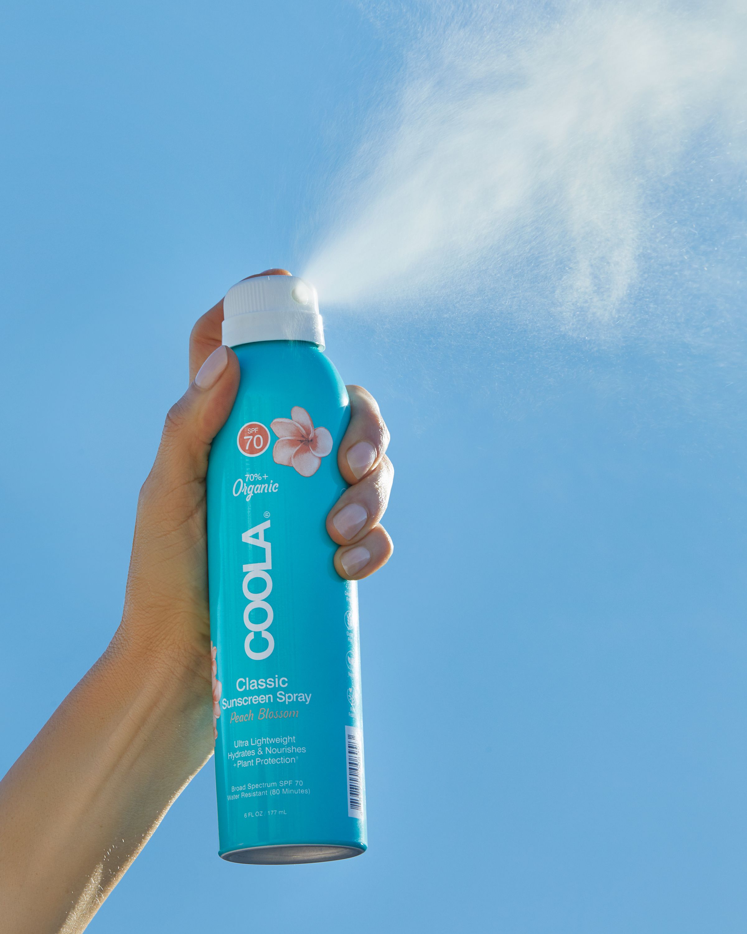 COOLA Classic Body Organic Sunscreen Spray, Peach Blossom, SPF 70 - 6 fl oz