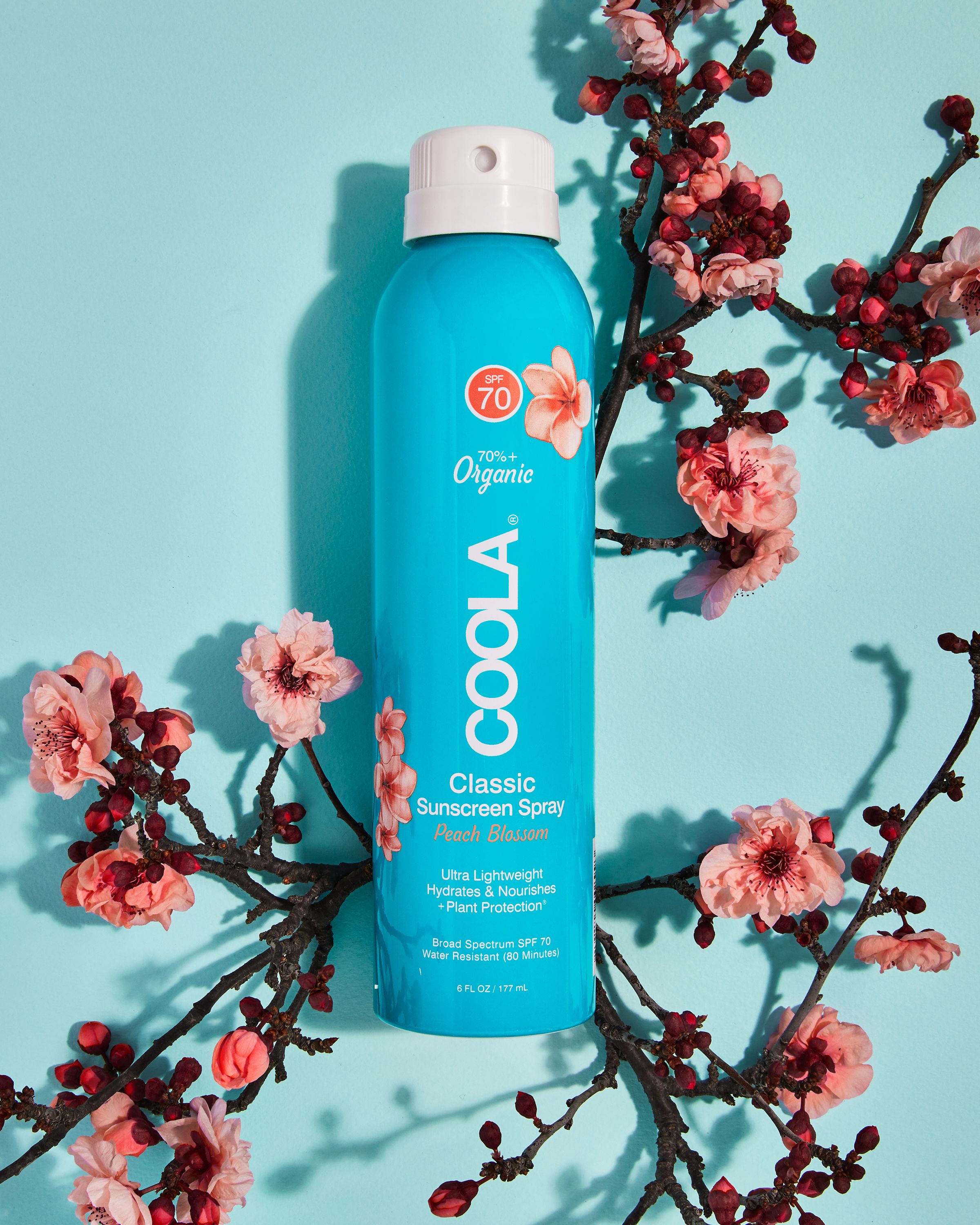 COOLA Classic Body Organic Sunscreen Spray, Peach Blossom, SPF 70 - 6 fl oz