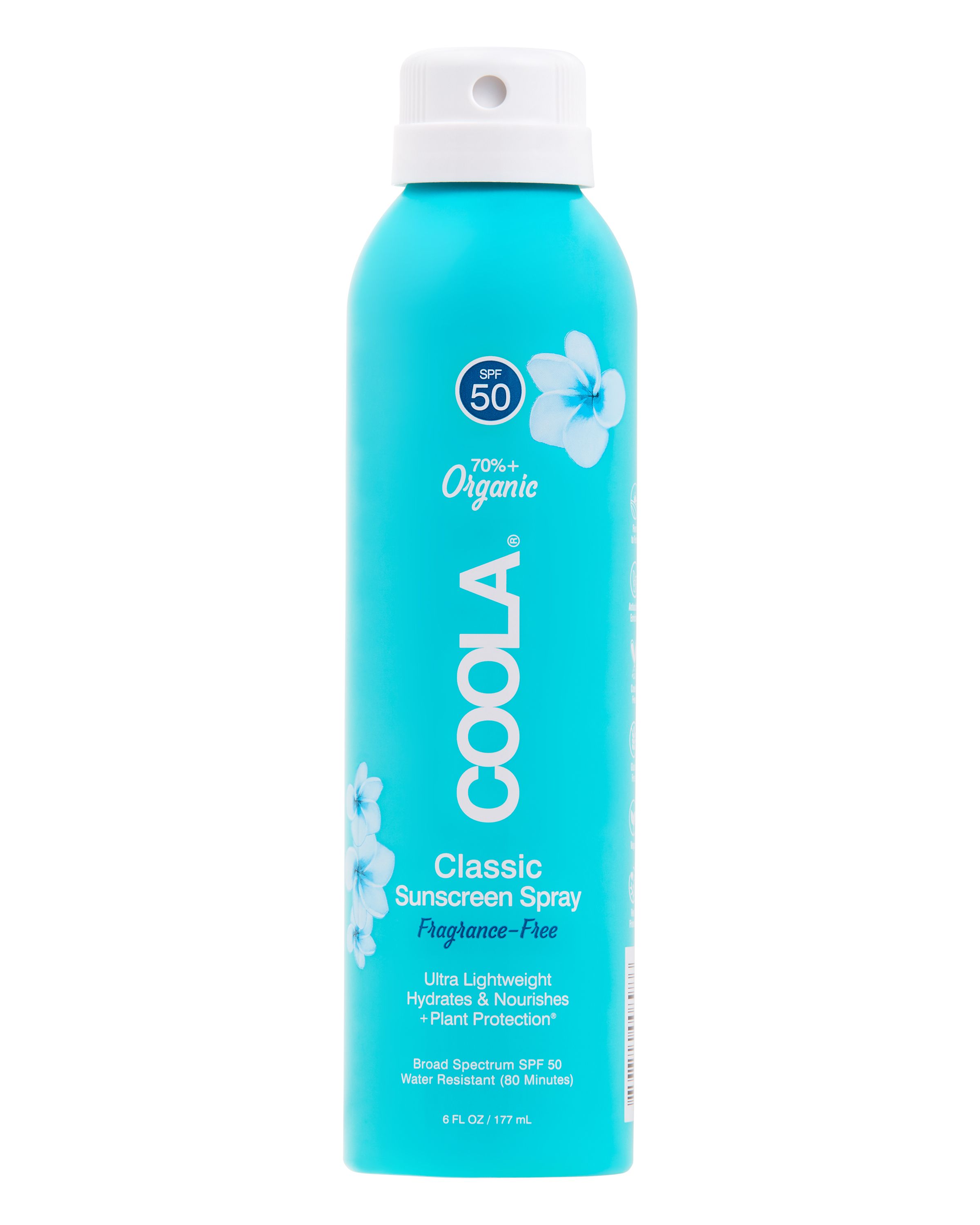 COOLA Classic Body Organic Sunscreen Spray, Fragrance Free, SPF 50 - 6 fl oz