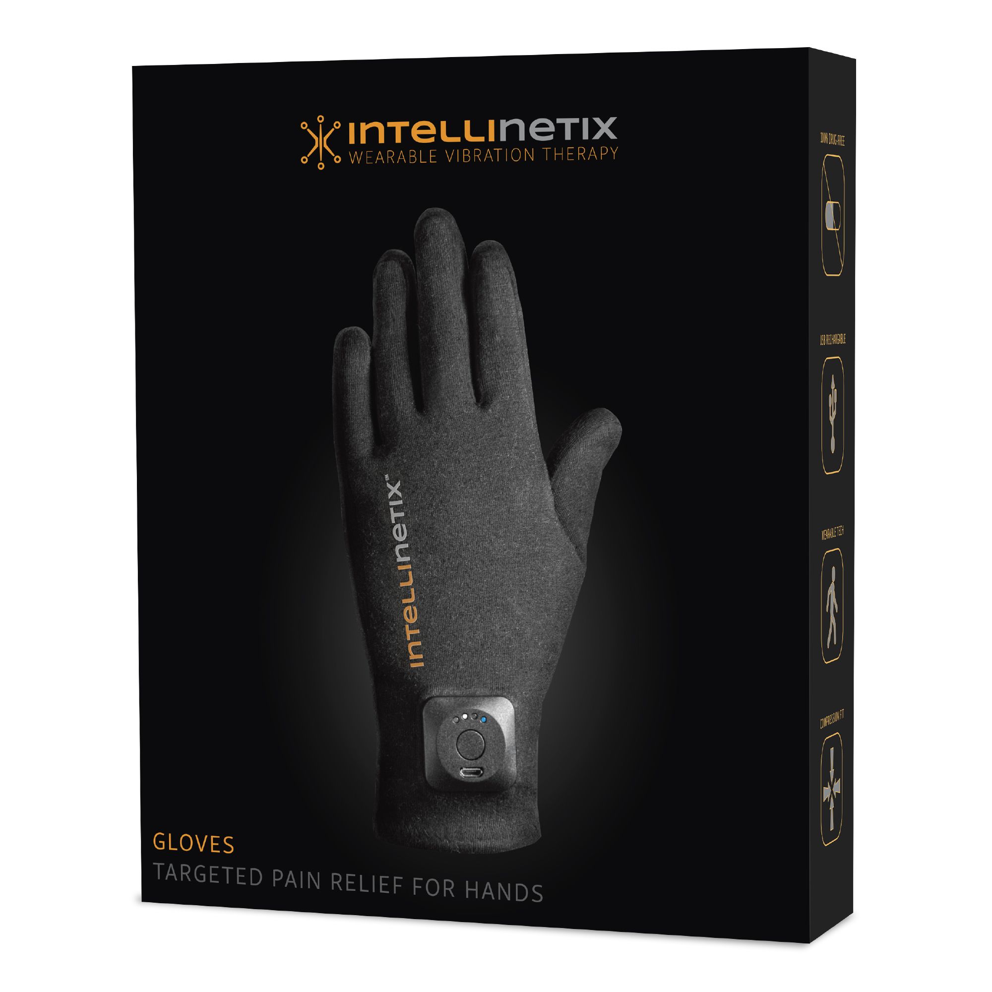 Intellinetix Vibrating Therapy Gloves - Medium