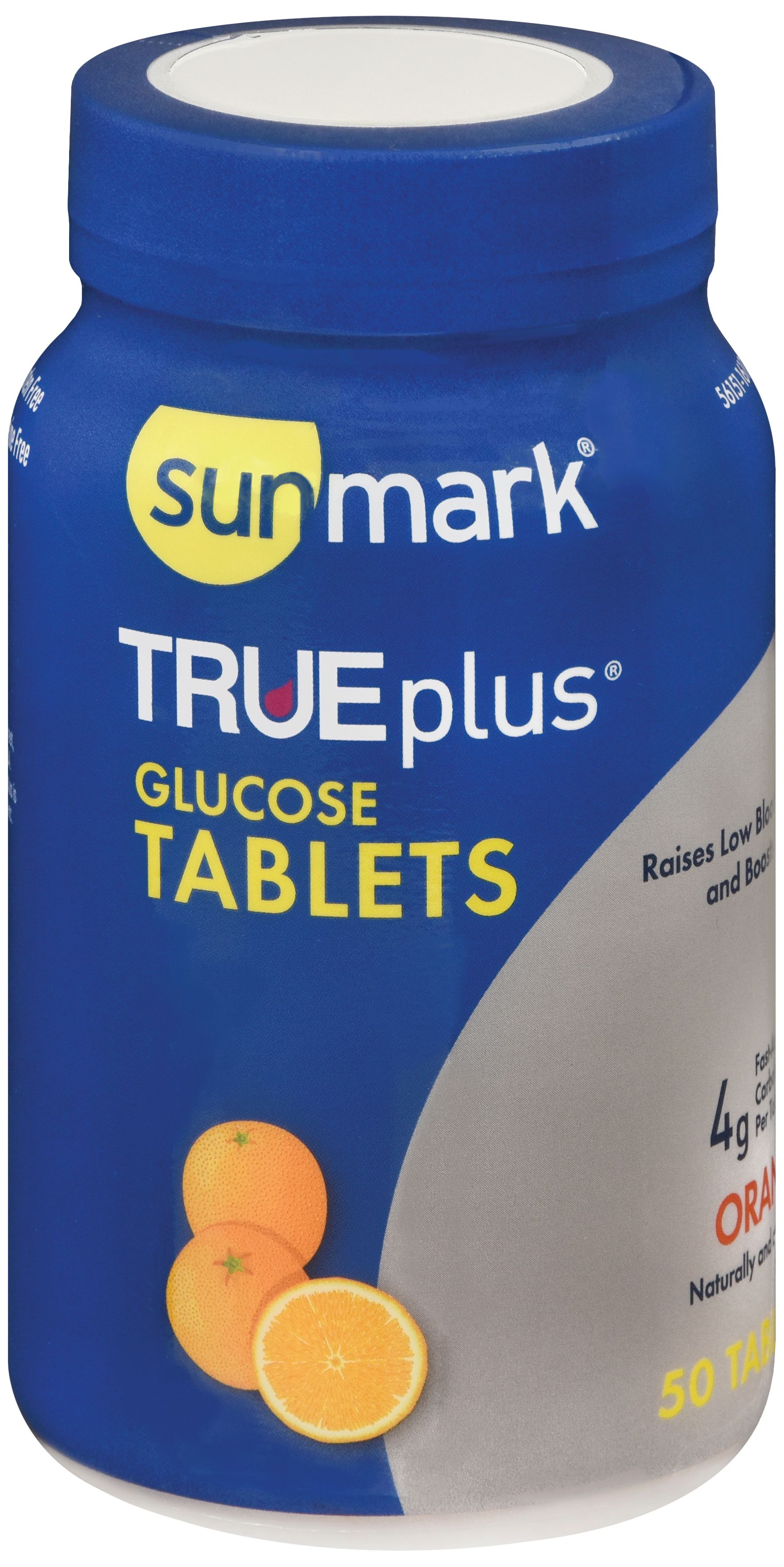 Sunmark TRUEplus Glucose Tablets, Orange - 50 ct