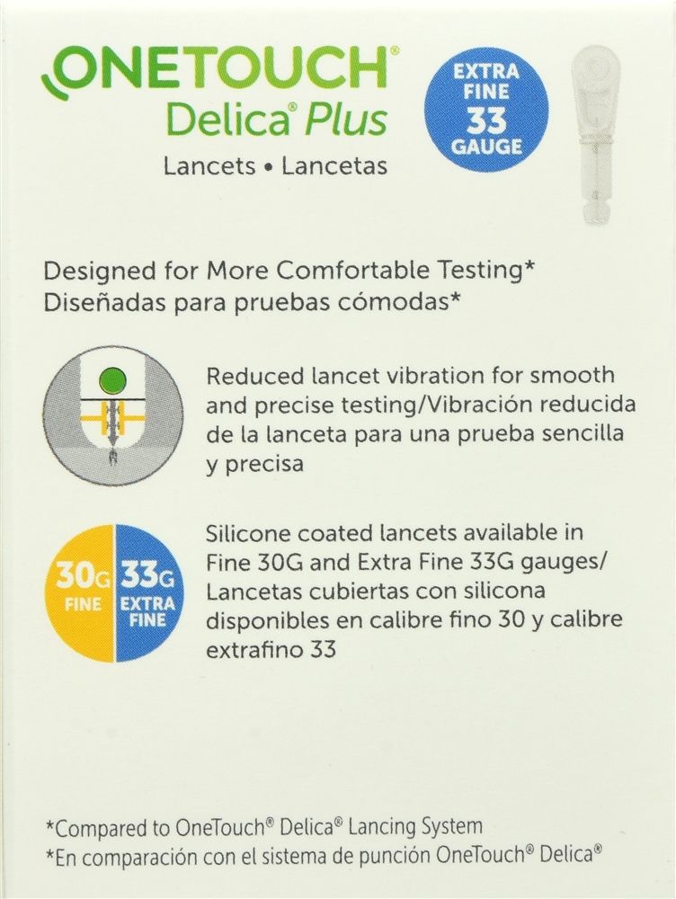 OneTouch Delica Plus Lancets Extra Fine 33 Gauge - 100 ct