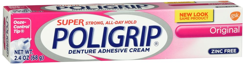 Super Poligrip Denture Adhesive Cream, Original - 2.4 oz
