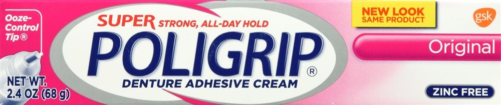 Super Poligrip Denture Adhesive Cream, Original - 2.4 oz