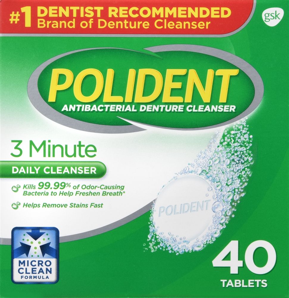 Polident 3 Minute Daily Cleanser Tablets - 40 ct