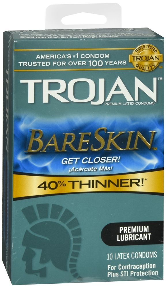 Trojan BareSkin Lubricated Premium Latex Condoms - 10 ct