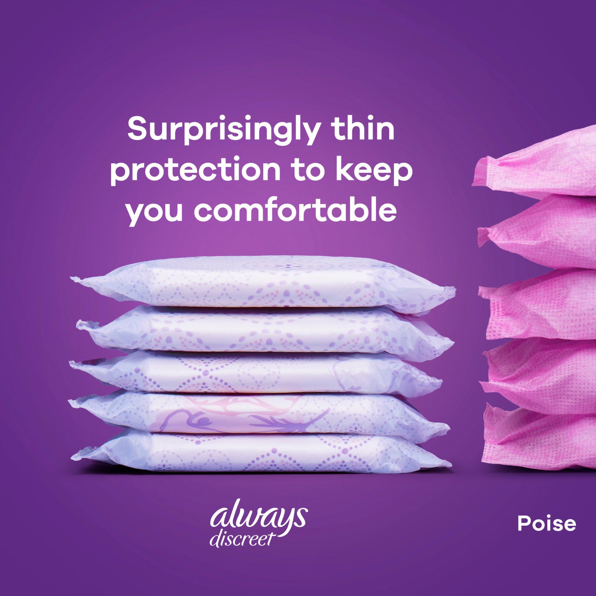 Always Discreet Incontinence & Postpartum Pads, Light - 30 ct